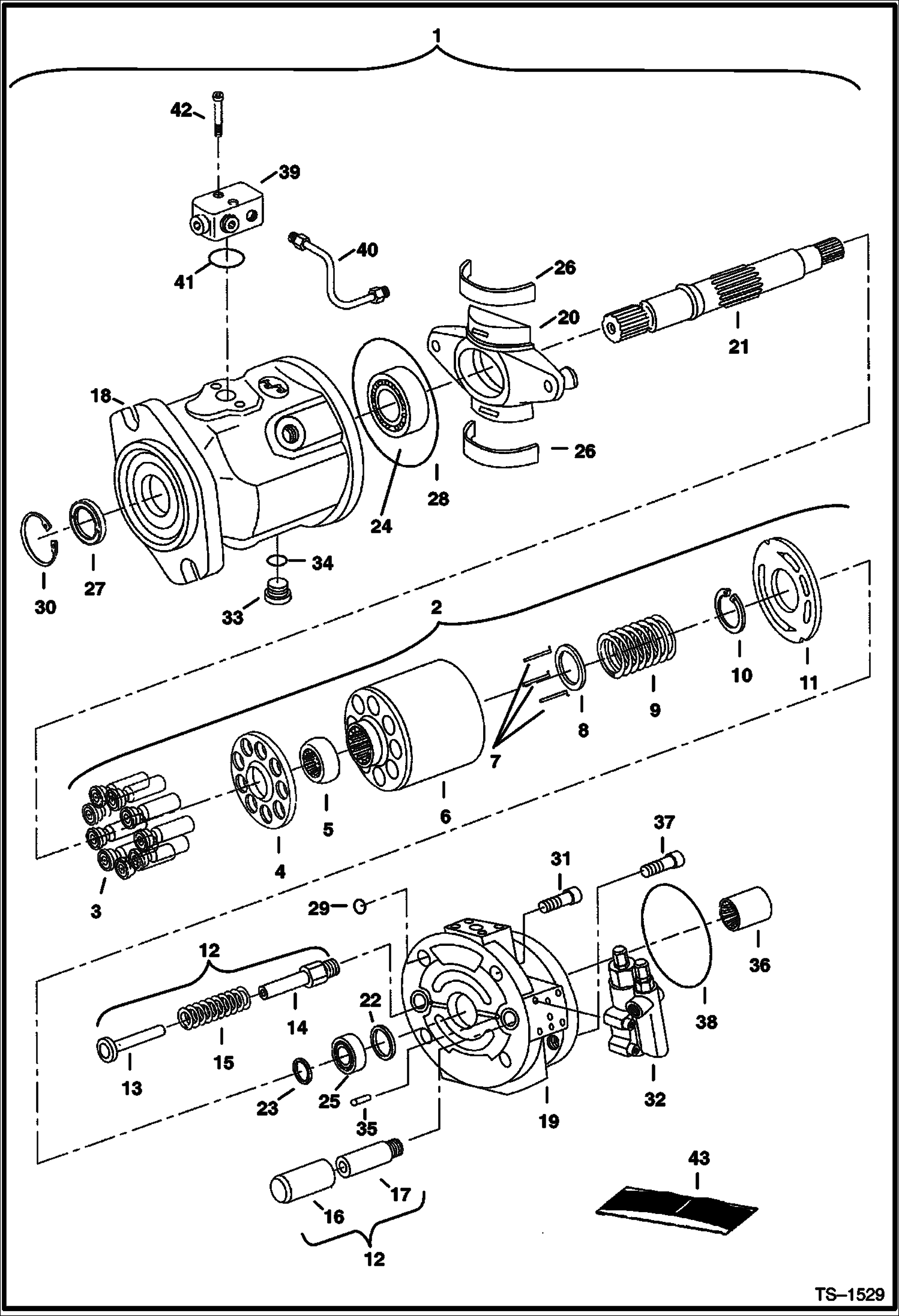 Схема запчастей Bobcat 341 - HYDROSTATIC PUMP HYDRAULIC SYSTEM