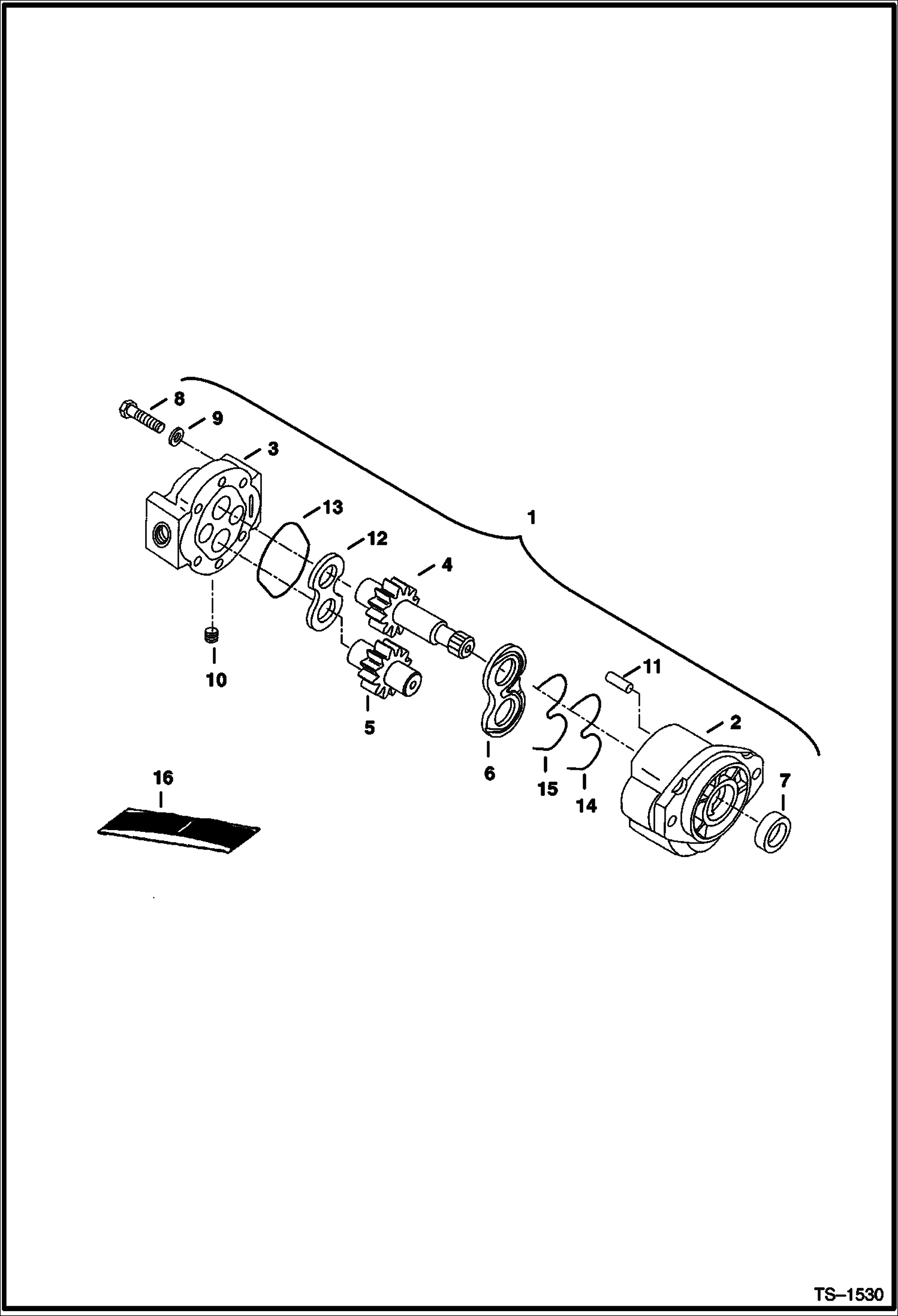 Схема запчастей Bobcat 341 - GEAR PUMP (S/N 515412249 & Below and 230611067 & Below) HYDRAULIC SYSTEM