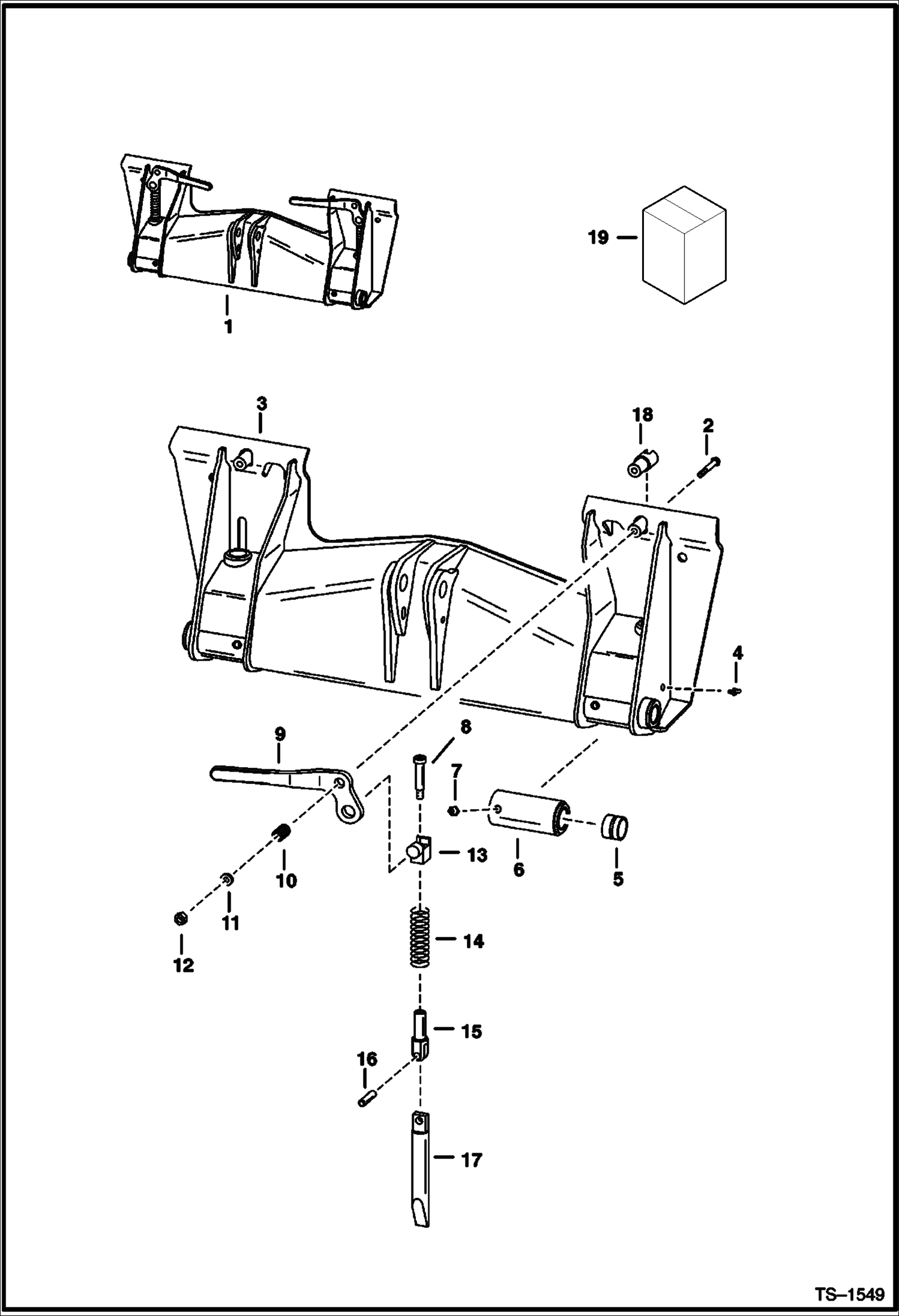 Схема запчастей Bobcat 500s - BOB-TACH MAIN FRAME