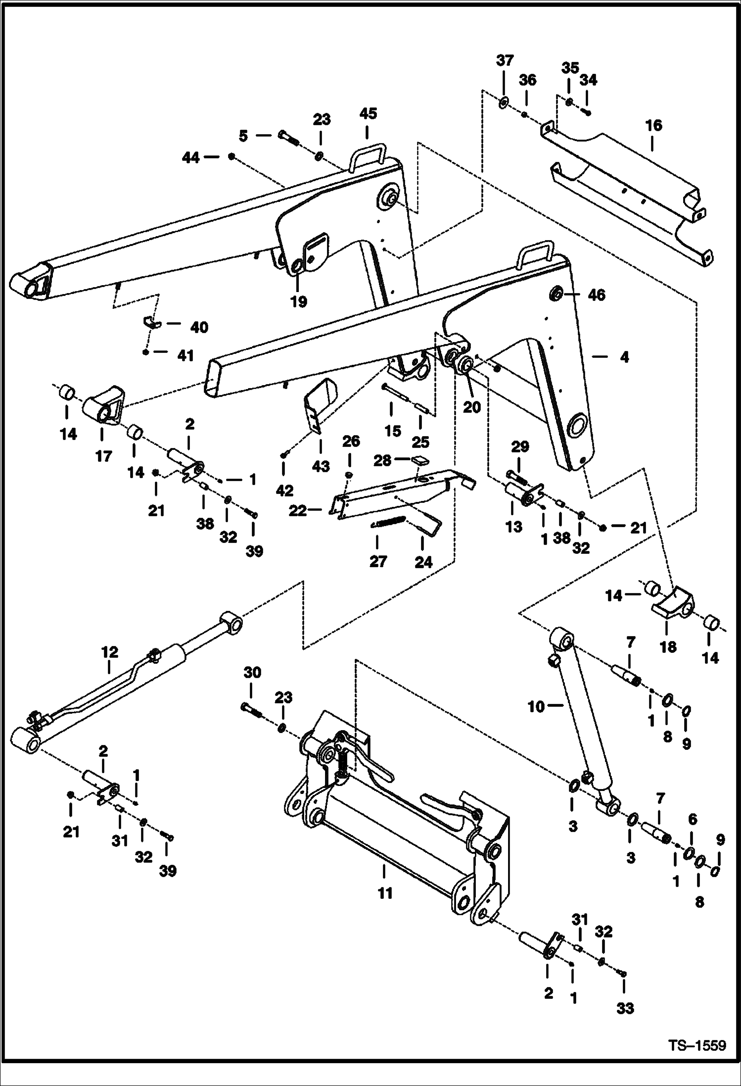 Схема запчастей Bobcat 900s - LIFT ARMS & BOB-TACH MAIN FRAME