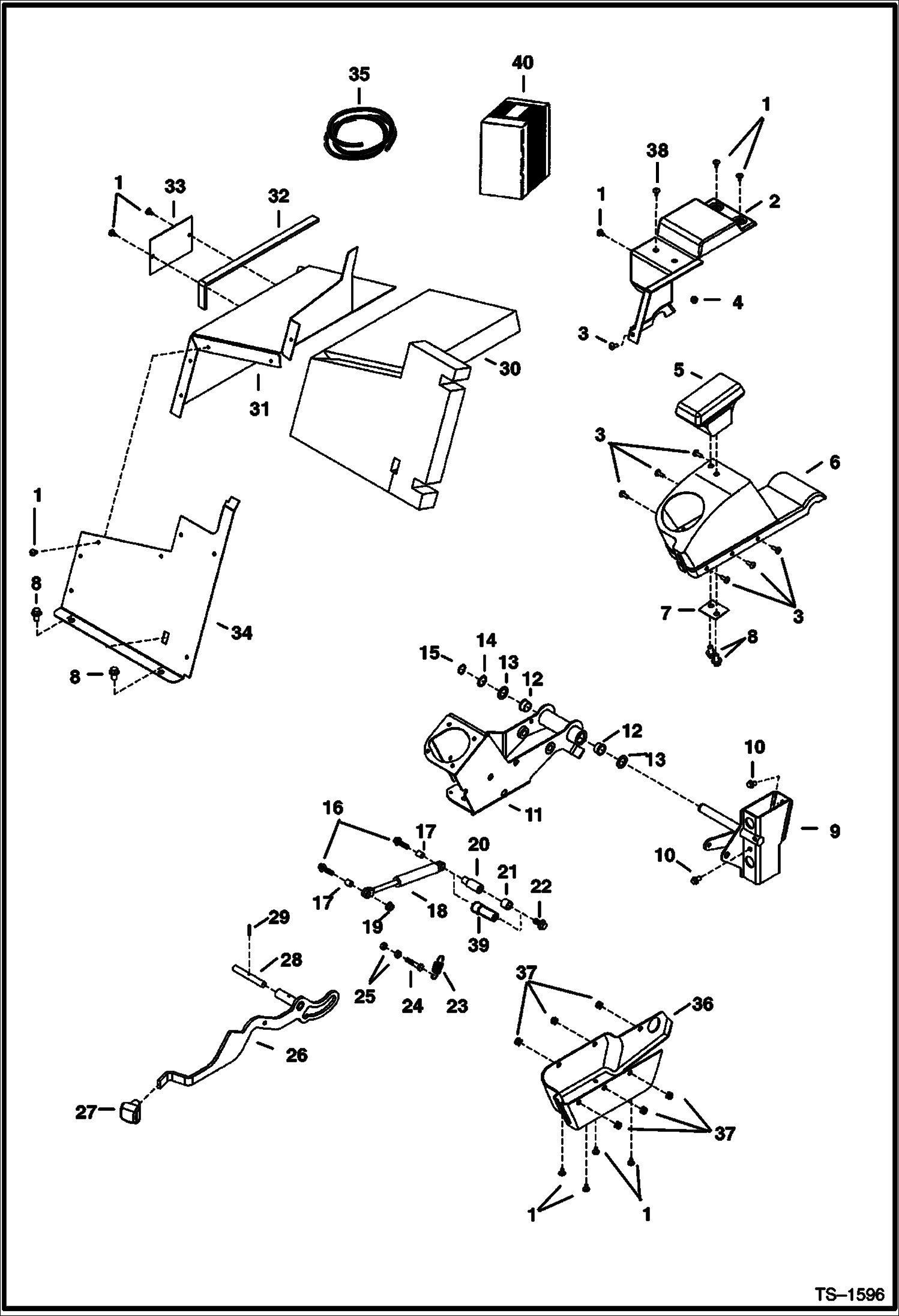 Схема запчастей Bobcat 328 - L.H. CONTROL CONSOLE (S/N 514014900 & Above and 516611001 & Above) CONTROLS