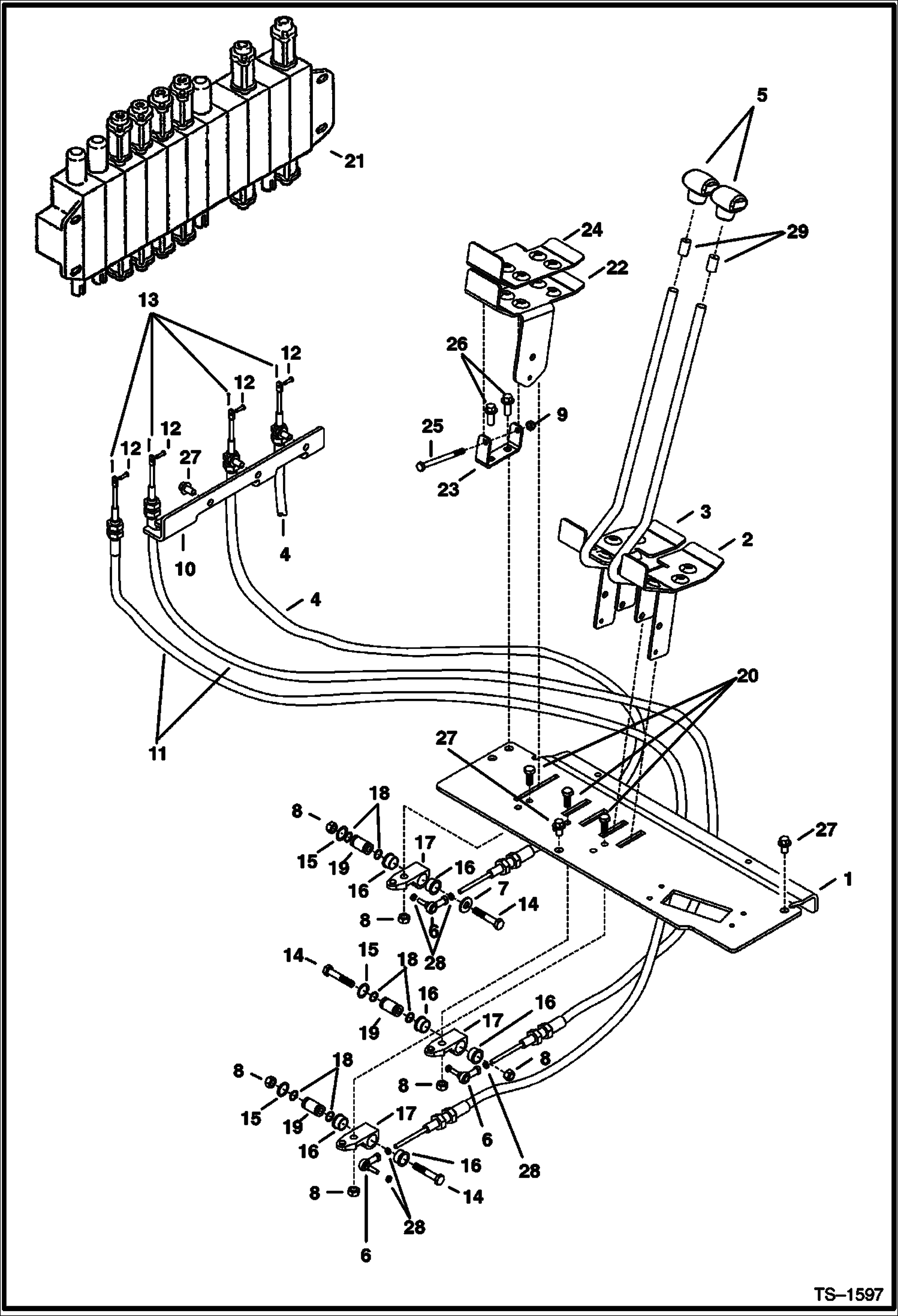 Схема запчастей Bobcat 337 - TRAVEL & BOOM SWING CONTROLS CONTROLS