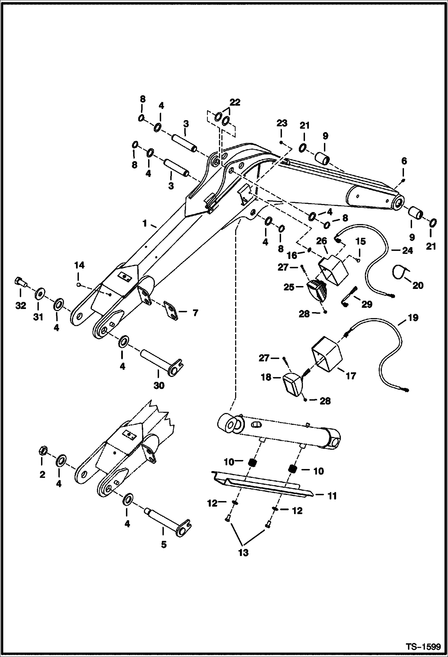 Схема запчастей Bobcat 341 - BOOM WORK EQUIPMENT