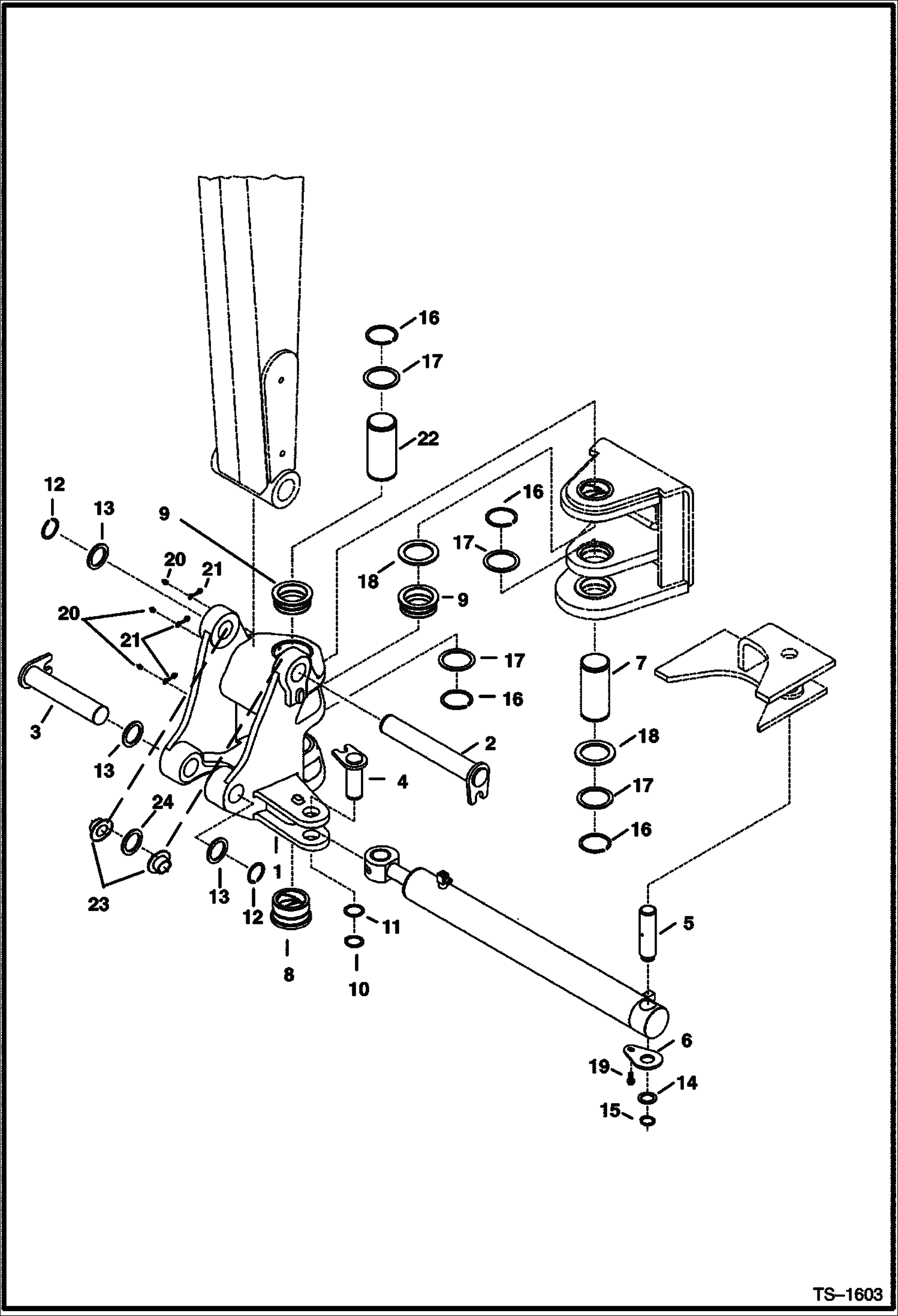 Схема запчастей Bobcat 341 - SWING BRACKET WORK EQUIPMENT