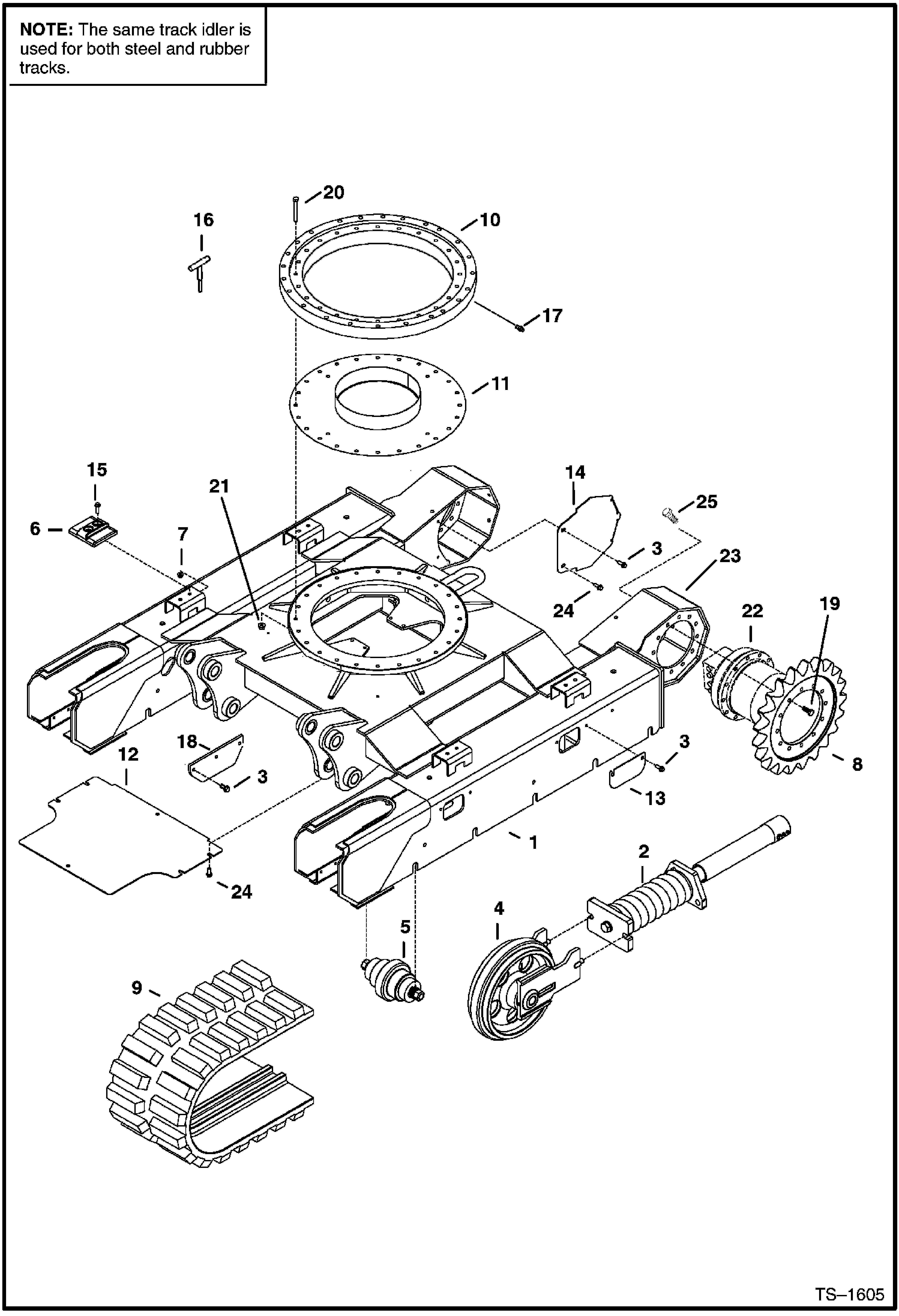 Схема запчастей Bobcat 337 - UNDERCARRIAGE (S/N 234611163 & Below and 234711197 & Below) UNDERCARRIAGE