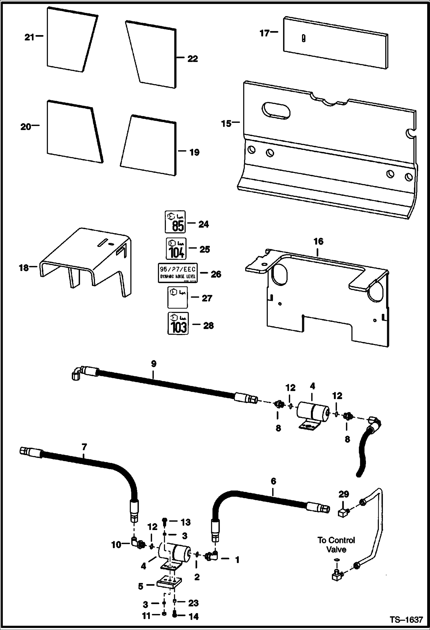 Схема запчастей Bobcat 800s - EUROPEAN ACCESSORIES (Insulation & Hydraulic Muffler) ACCESSORIES & OPTIONS