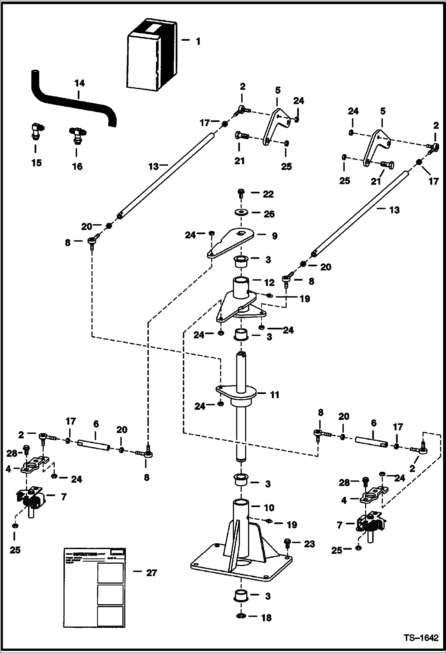 Схема запчастей Bobcat 800s - STEERING KIT (Pedestal) (S/N 5141 14999, 5142 12999 & Below) ACCESSORIES & OPTIONS