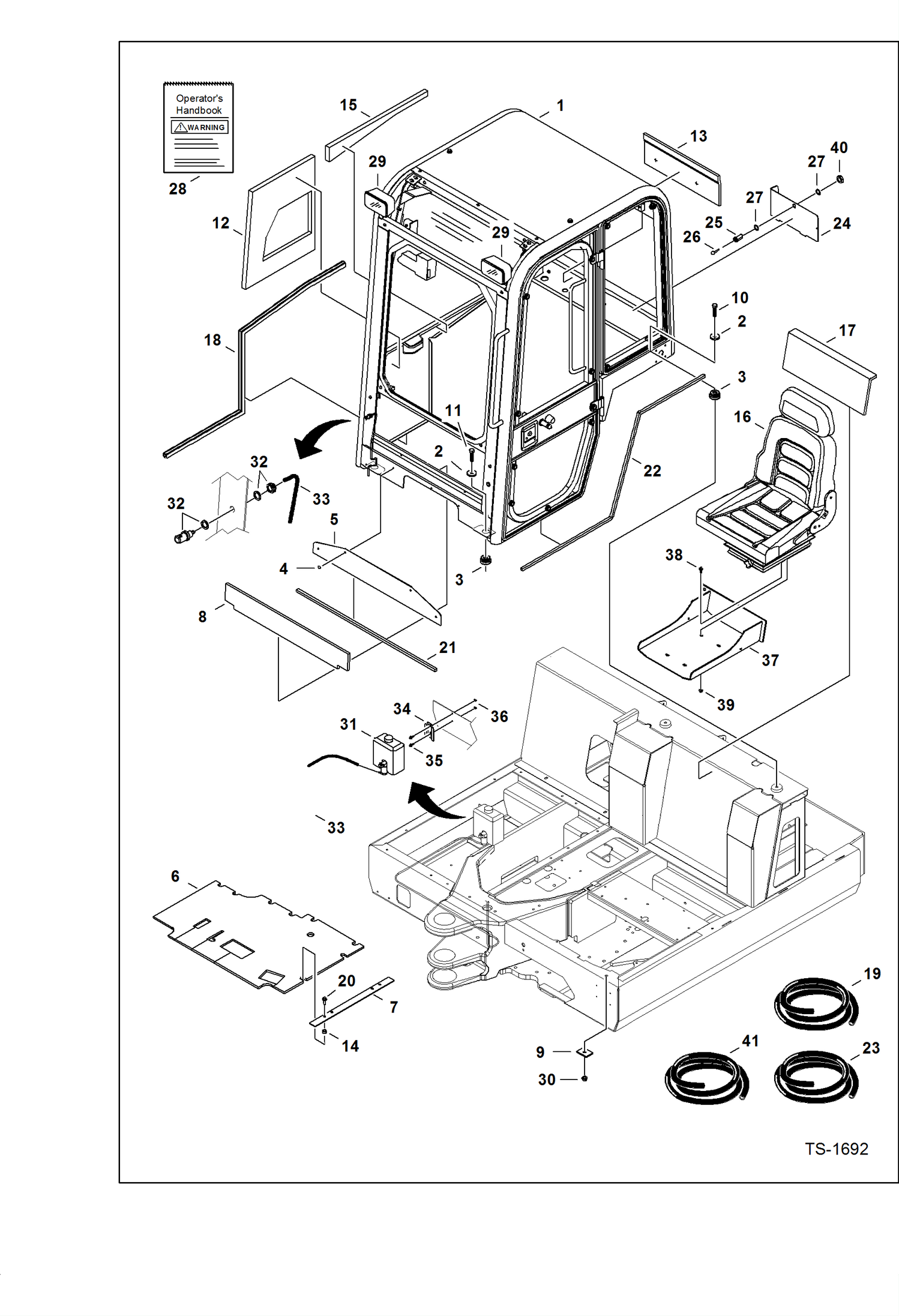 Схема запчастей Bobcat 337 - CAB MOUNTING MAIN FRAME