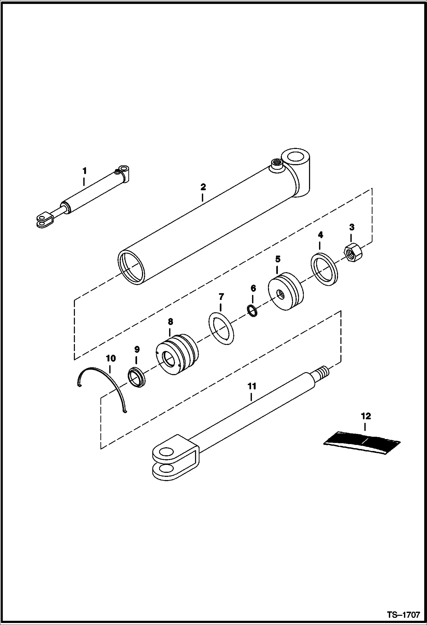 Схема запчастей Bobcat LOADER - ATTACHMENTS - SNOW BLADE (Cylinder) (60 6107) (72 2231) (84 6836) (96 6838) Компактные тракторы