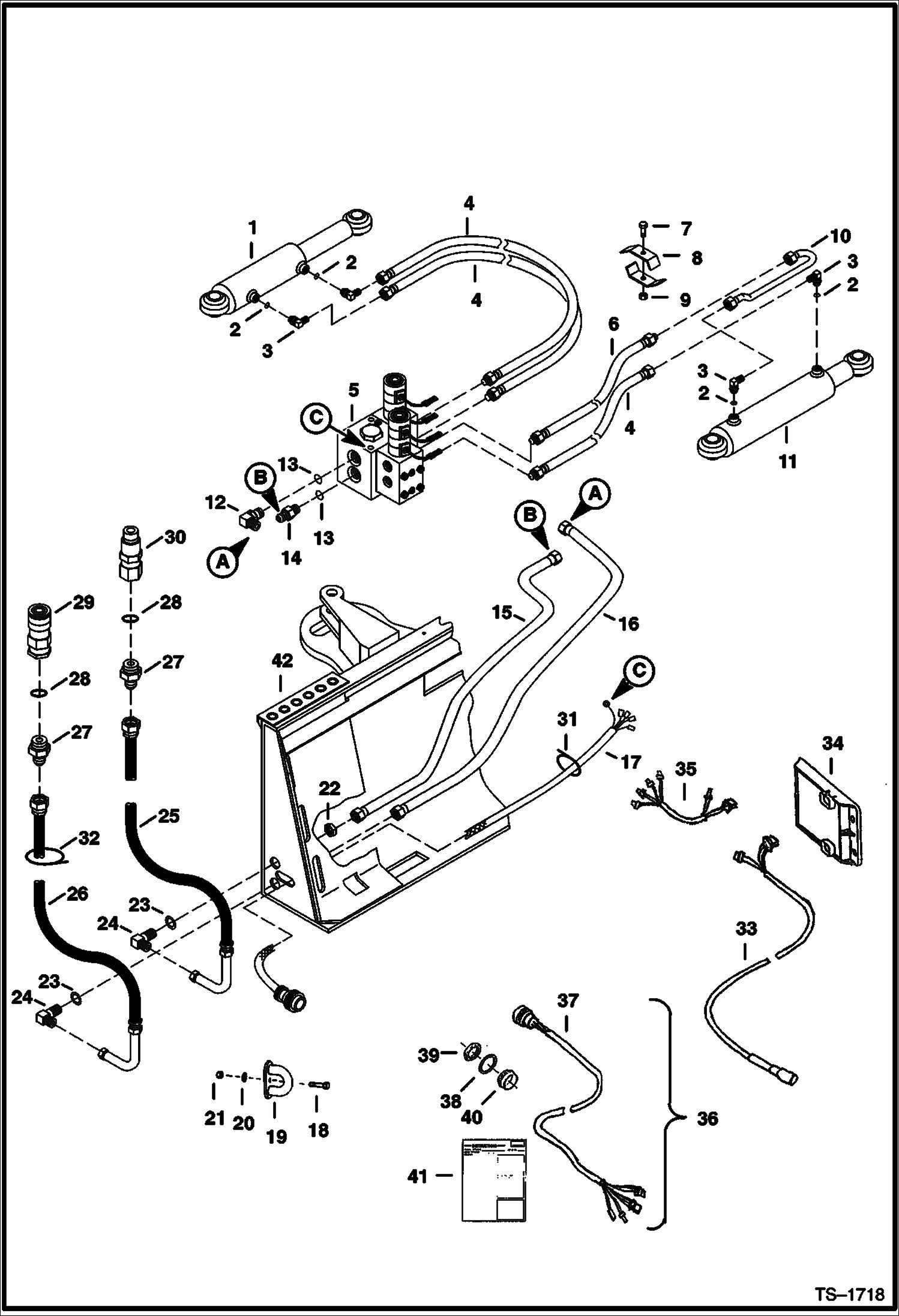 Схема запчастей Bobcat Бульдозеры - DOZER (Hydraulics) (80 232111101 - 12928) (90 231911101 - 12312) Loader