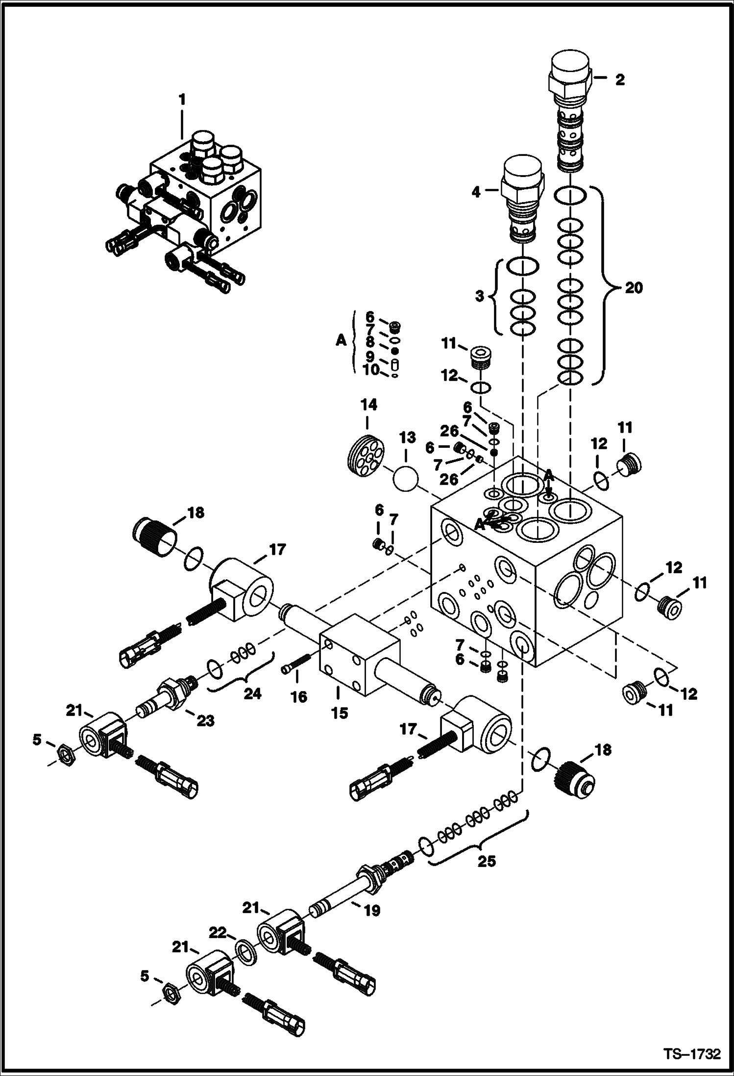 Схема запчастей Bobcat CONCRETE PUMP - CONTROL VALVE Concrete Pump - S/N Prefix 2331 Loader