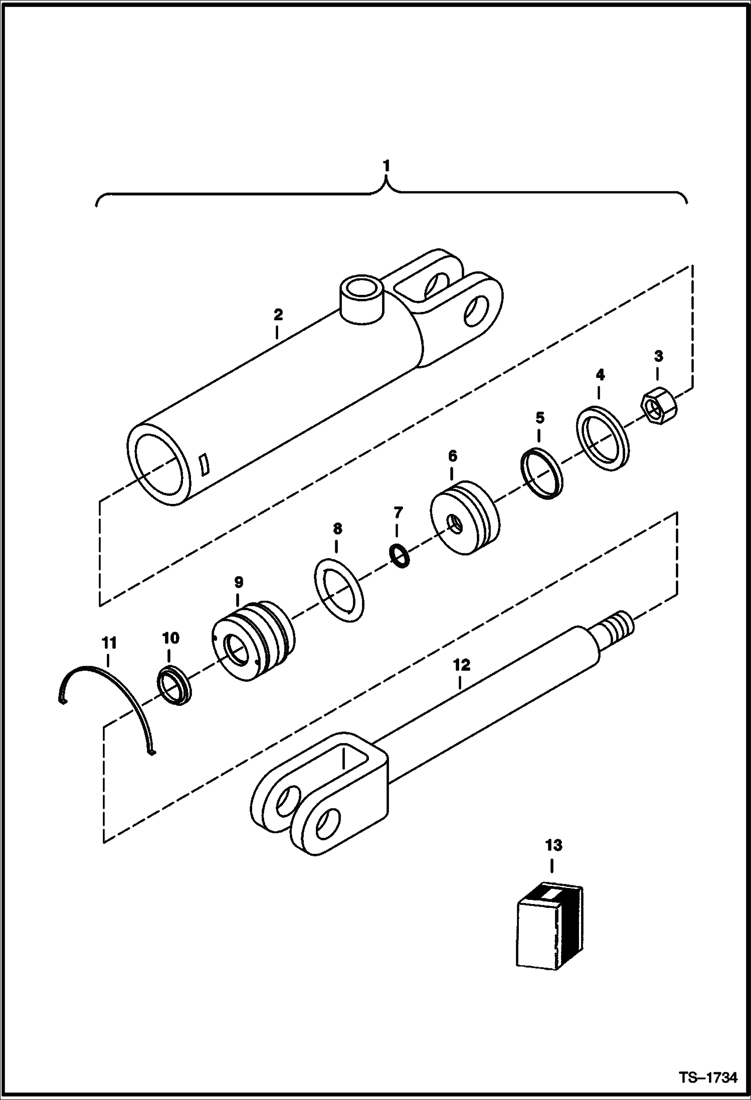 Схема запчастей Bobcat CONCRETE PUMP - SWING VALVE CYLINDER Concrete Pump - S/N Prefix 2331 Loader