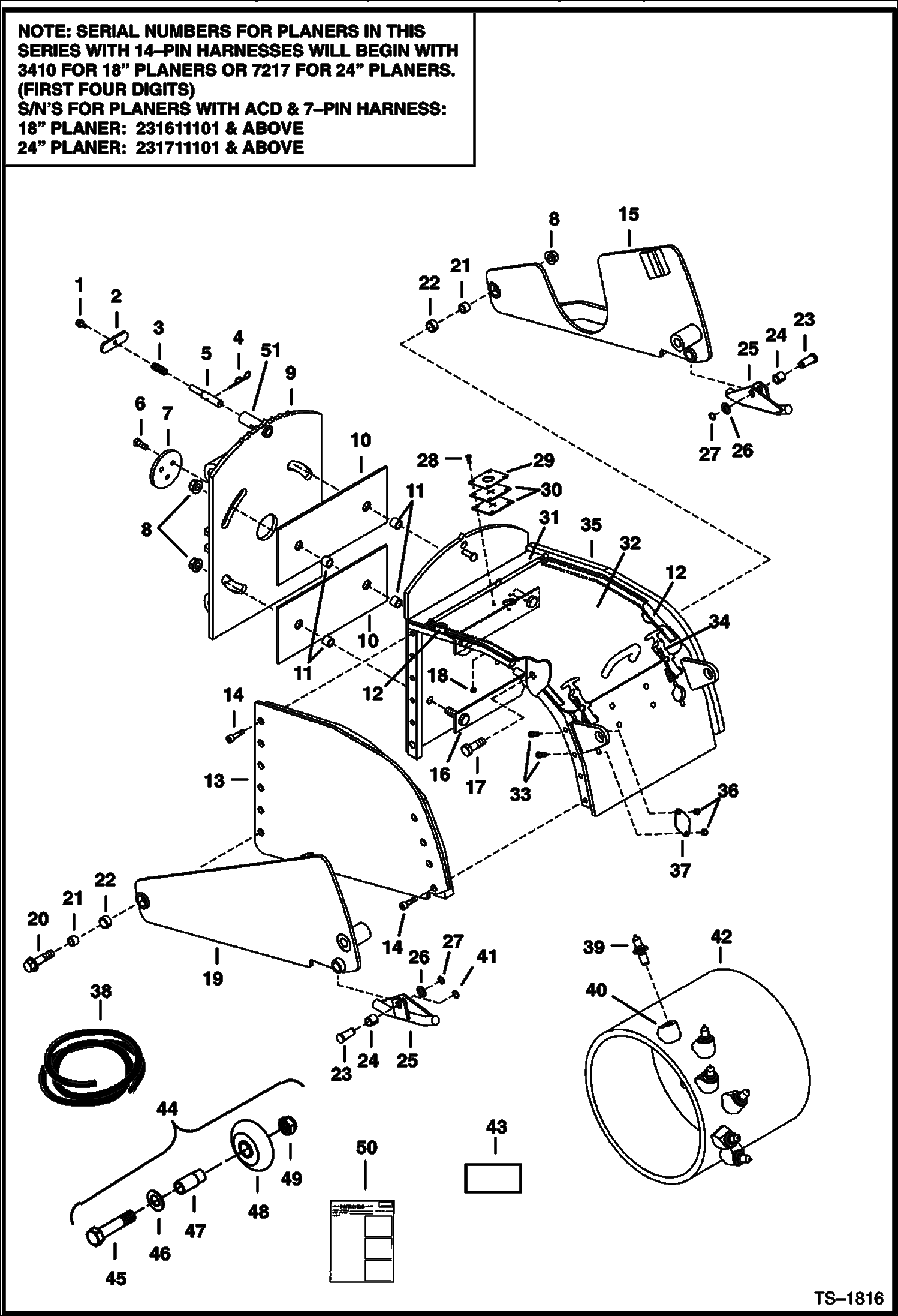 Схема запчастей Bobcat PLANERS - PLANER (Housing Group) (18 3410 & 2316) (24 7217 & 2317) Loader