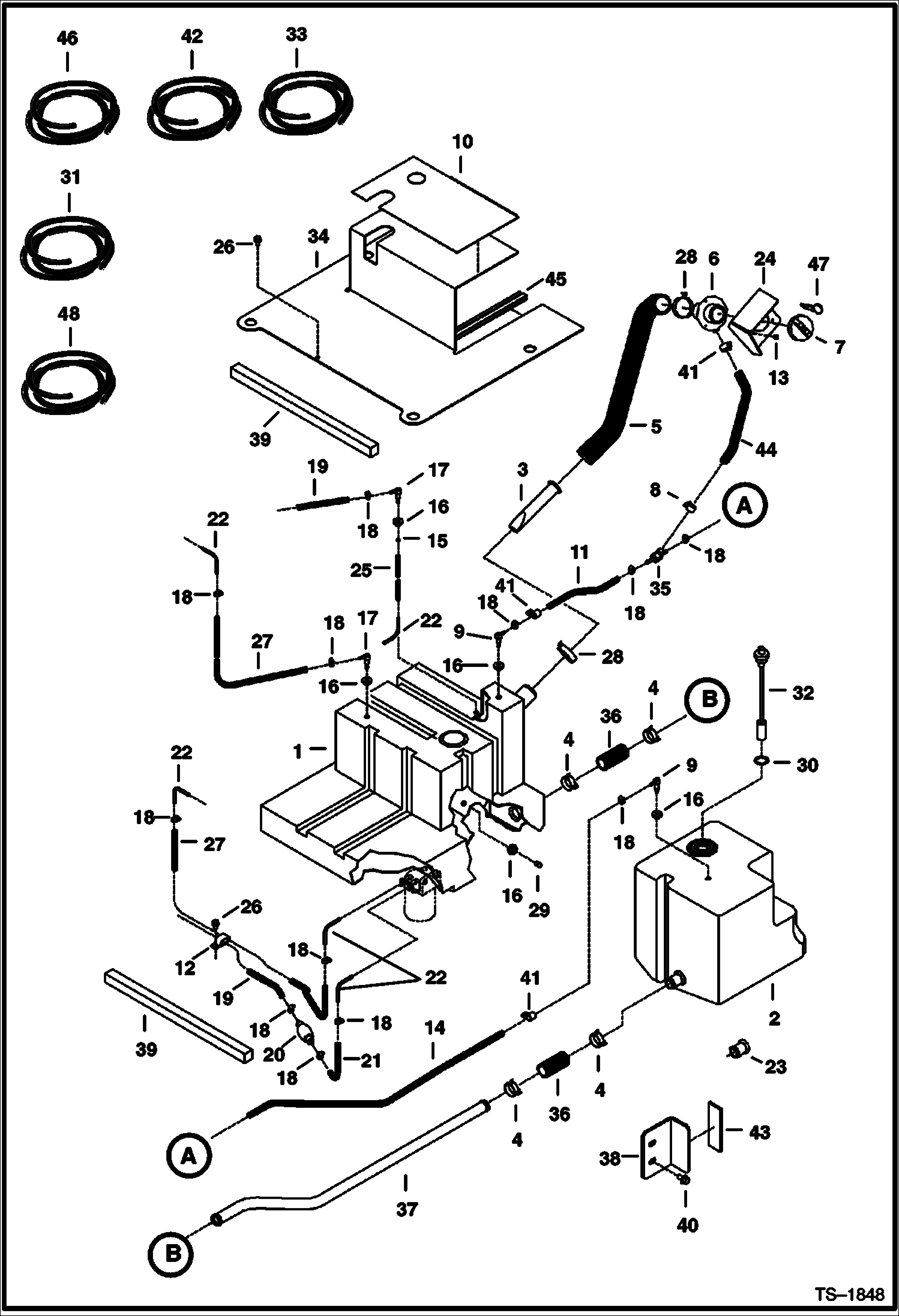 Схема запчастей Bobcat 900s - FUEL SYSTEM MAIN FRAME