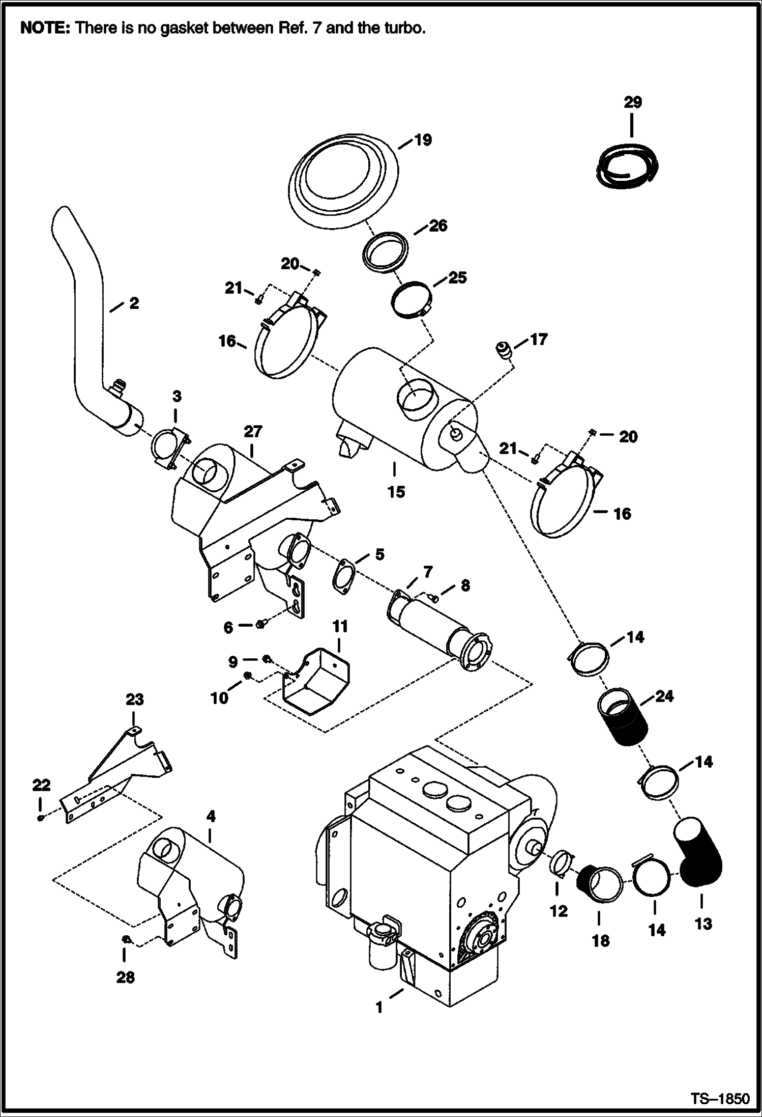 Схема запчастей Bobcat 900s - ENGINE & ATTACHING PARTS (Air Cleaner & Muffler) POWER UNIT