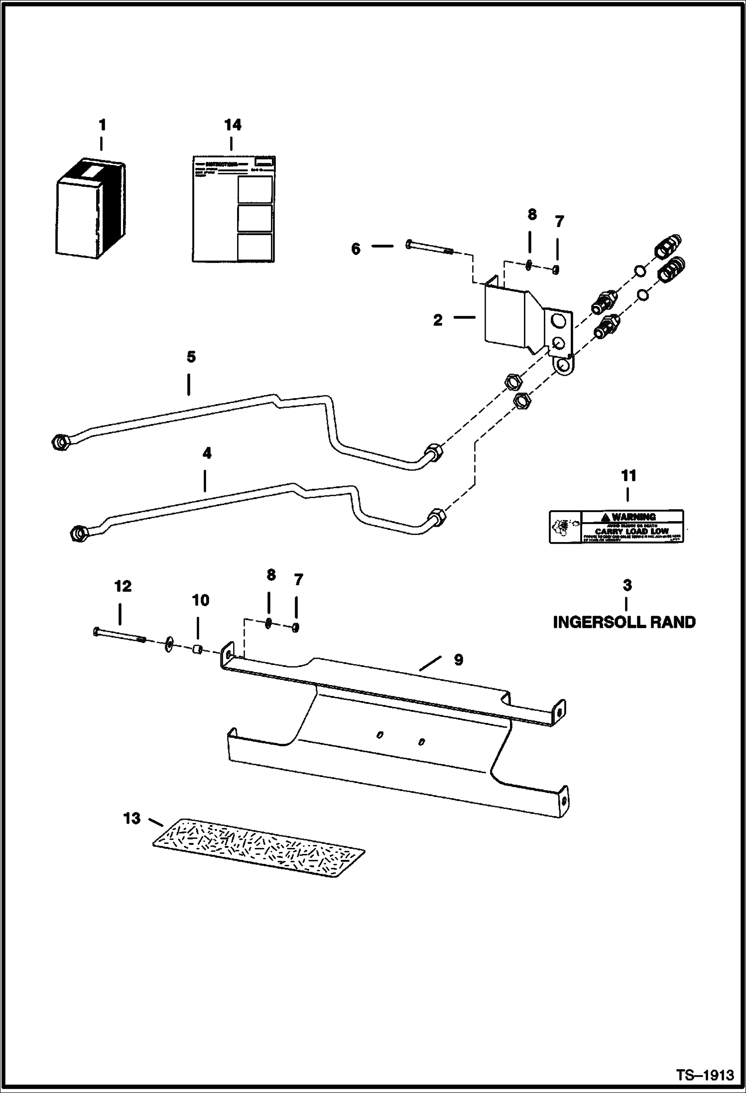 Схема запчастей Bobcat 900s - FRONT AUXILIARY KIT (SN 562211877 & Below, 516511091 & Below) ACCESSORIES & OPTIONS