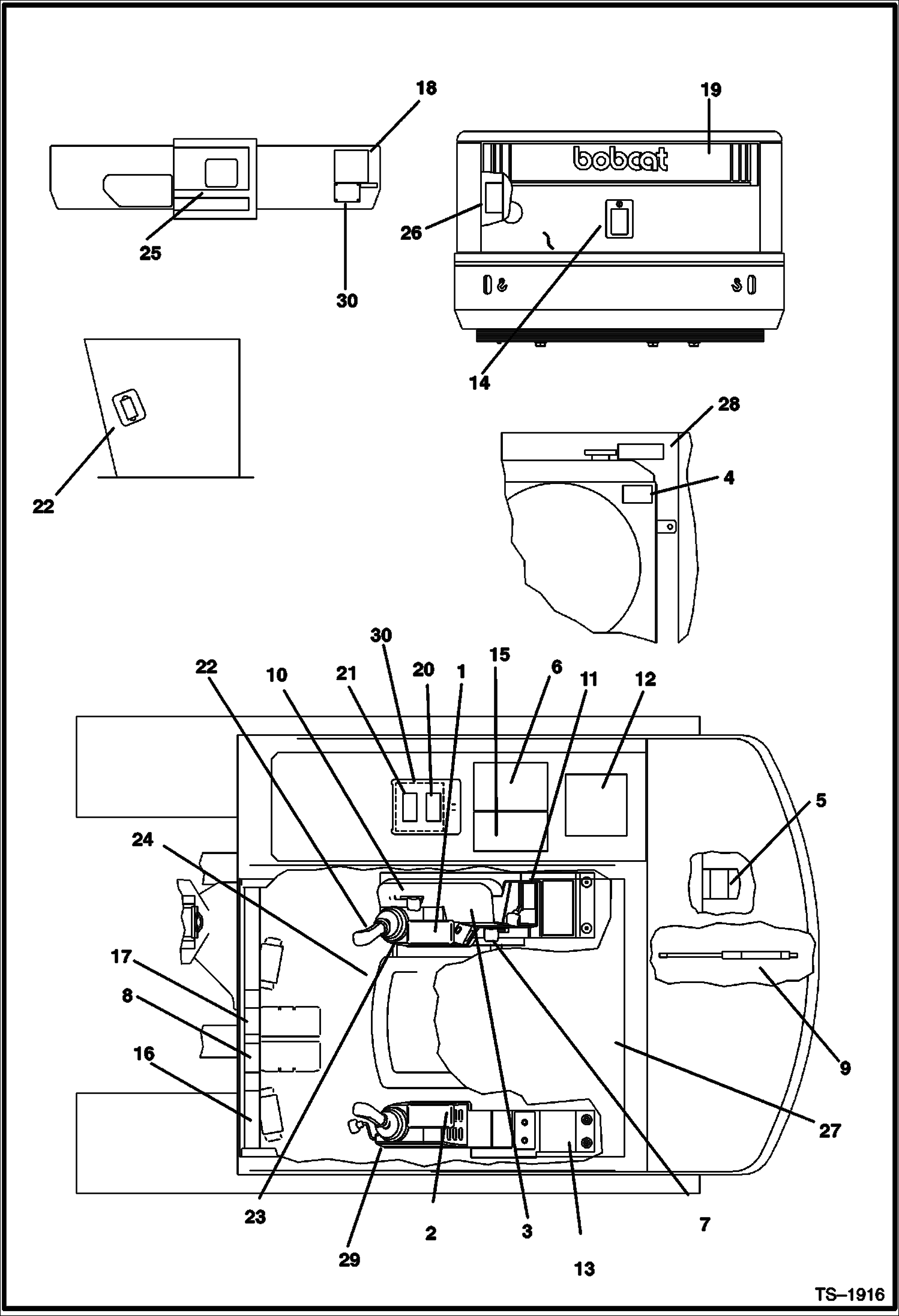 Схема запчастей Bobcat 334 - DECALS (S/N 512913001 - 512915199) ACCESSORIES & OPTIONS