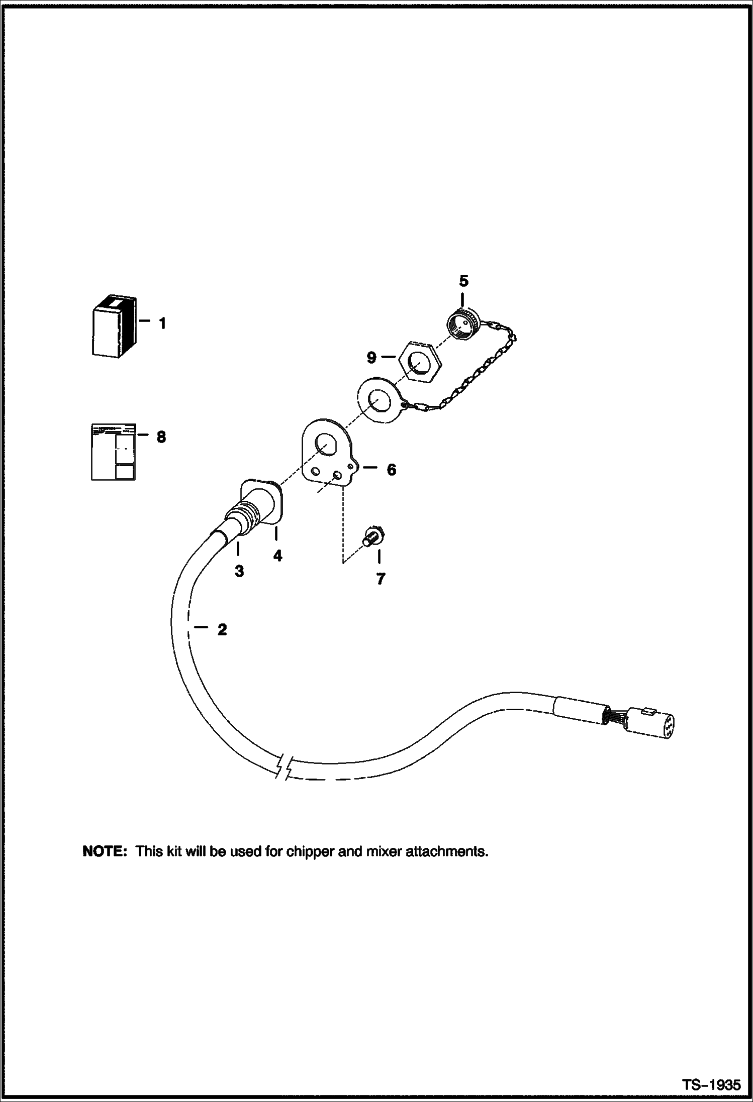 Схема запчастей Bobcat T-Series - ELECTRICAL CONTROLS KIT (7 Pin Attachments) ACCESSORIES & OPTIONS