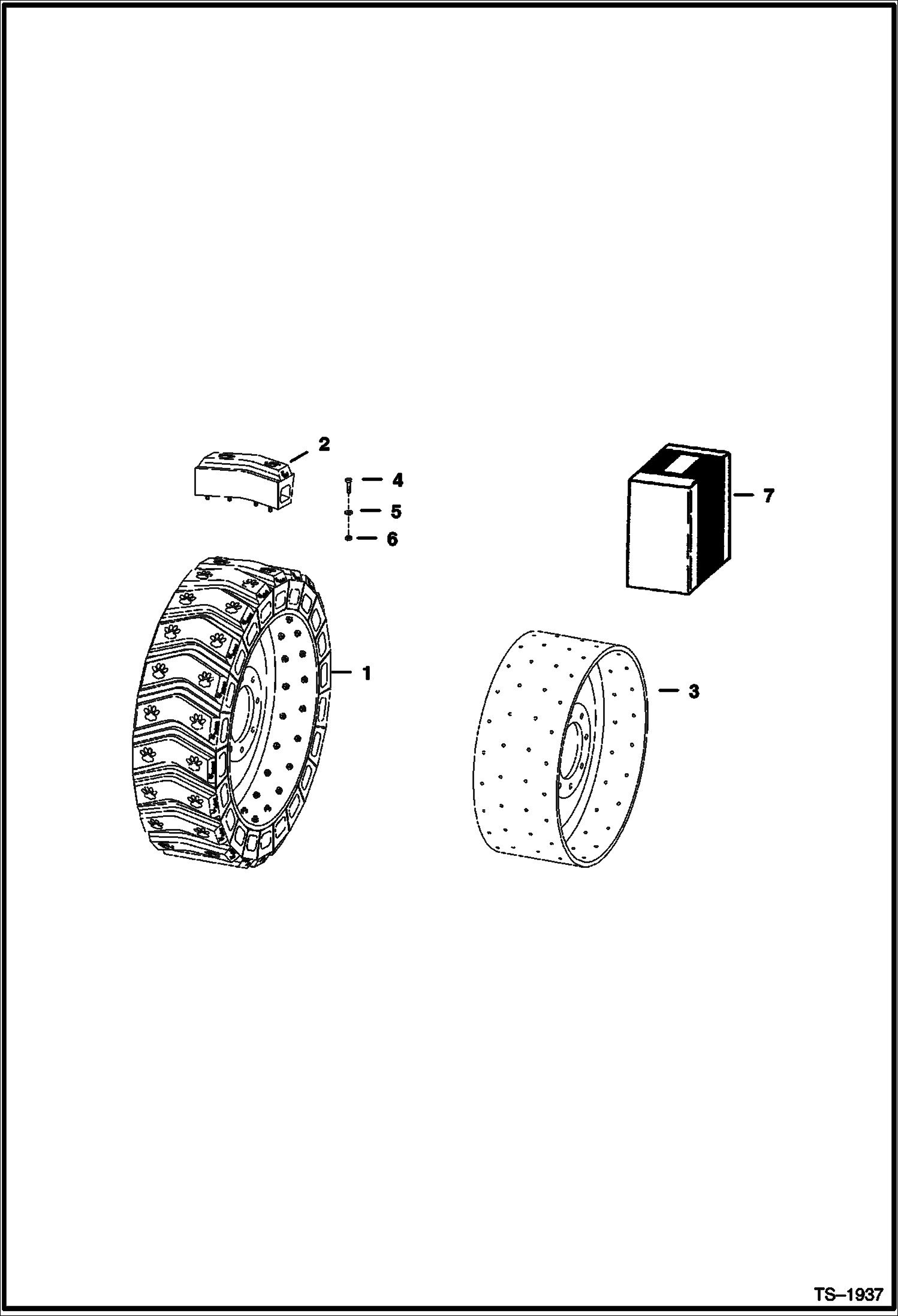 Схема запчастей Bobcat 800s - TIRES & RIMS (Solid Tire) (Segmented) ACCESSORIES & OPTIONS