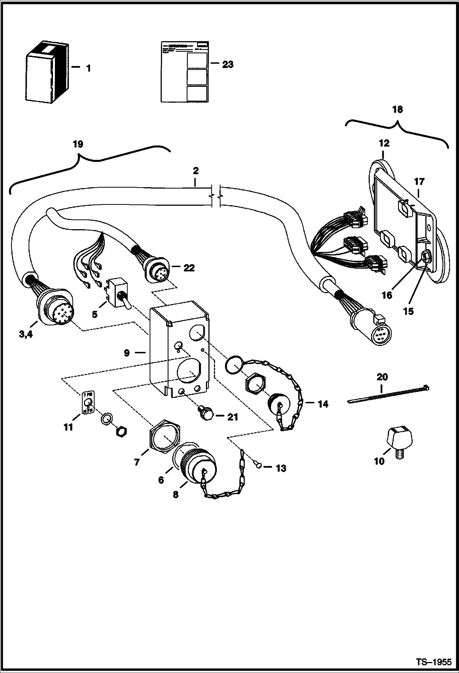 Схема запчастей Bobcat 700s - ELECTRICAL CONTROLS KIT (To Run G-Series Attachments & Old Attachments) (W/Toggle Switch) ACCESSORIES & OPTIONS