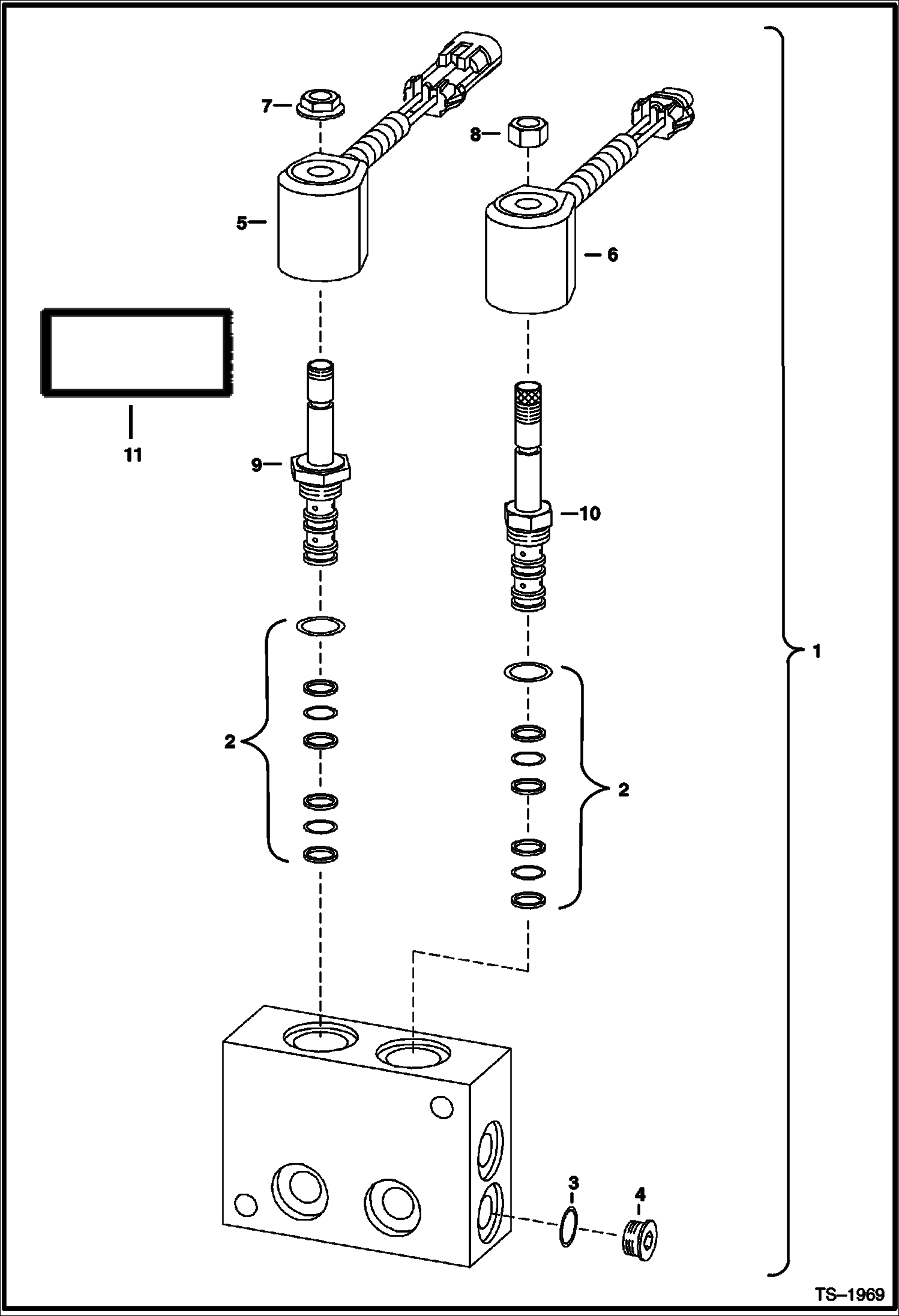 Схема запчастей Bobcat 900s - VALVE ASSEMBLY (2-Speed) HYDROSTATIC SYSTEM