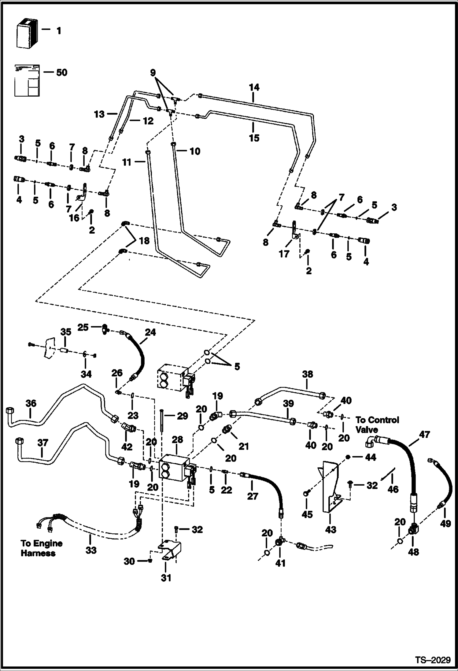 Схема запчастей Bobcat 700s - REAR AUXILIARY KIT (S/N 5122 50001-64899, 5124 50001-52199, 5126 20001 & Abv) ACCESSORIES & OPTIONS