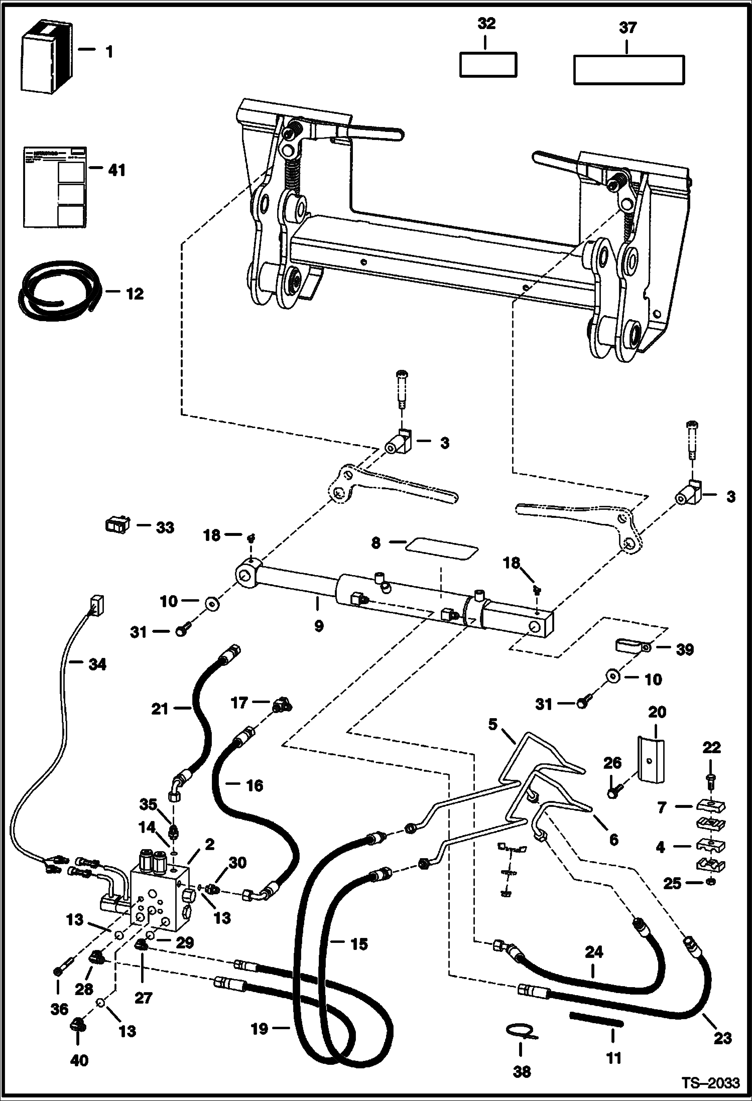 Схема запчастей Bobcat 700s - POWER BOB-TACH KIT (S/N 500K11563 & Bel, 517619833 & Below, 518012335 & Below, 518112187 & Below, 519020246 & Below, 519212217 & Below) ACCESSORIES & OPTIONS