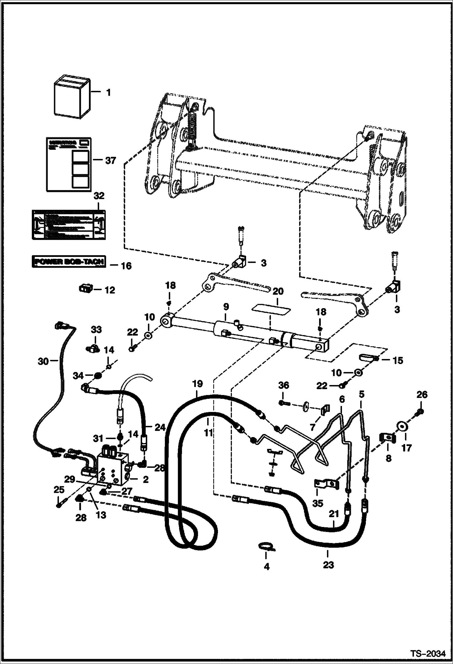 Схема запчастей Bobcat 800s - POWER BOB-TACH KIT (Hydraulic Assisted) (S/N 517912141 & Bel, 514241079 & Bel, 514149733 Std. Flow & Bel, 514149136 Hi. Flow & Below) ACCESSORIES & OPTIONS