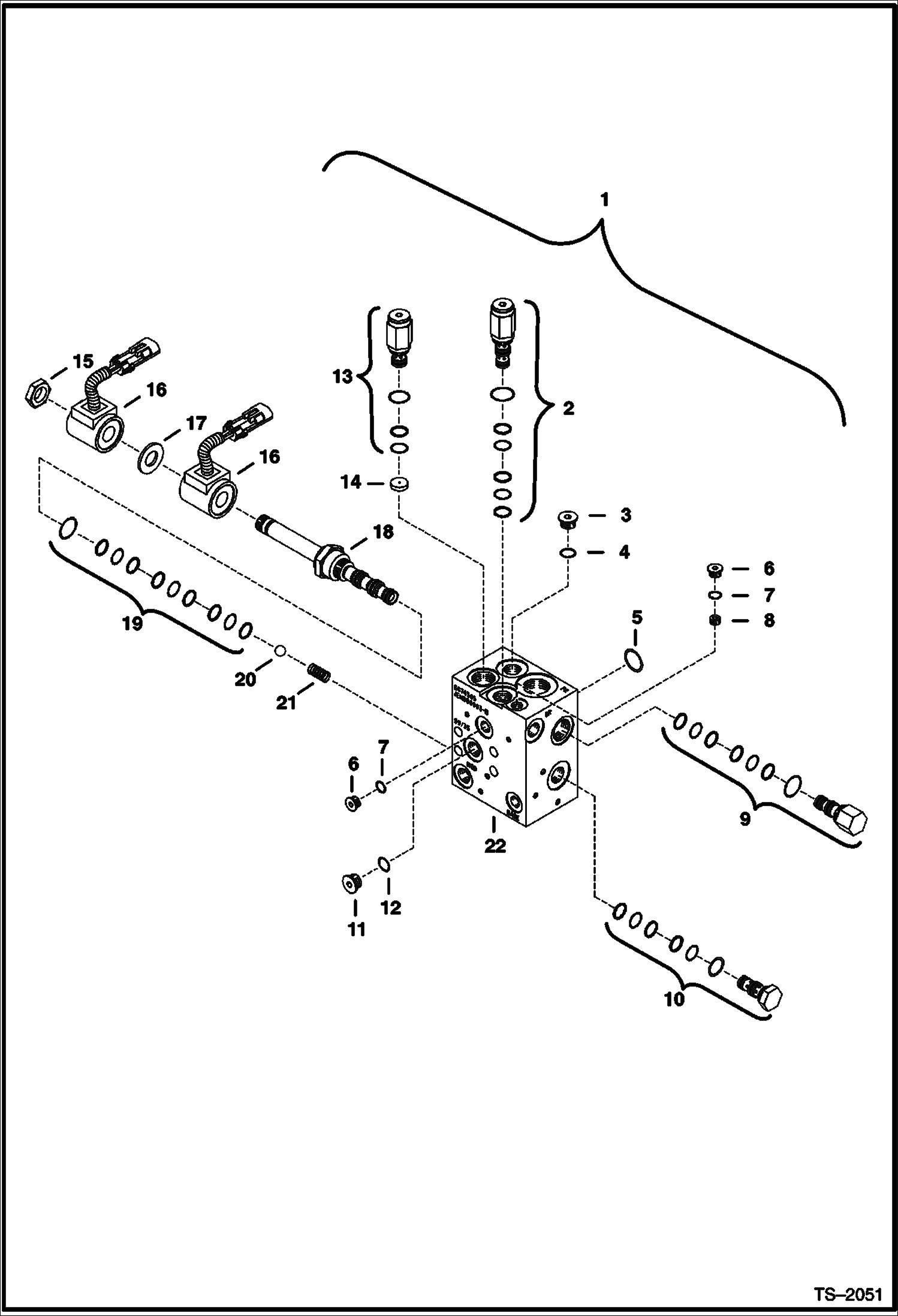 Схема запчастей Bobcat 800s - POWER BOB-TACH (Valve Assembly) (S/N & Below) ACCESSORIES & OPTIONS