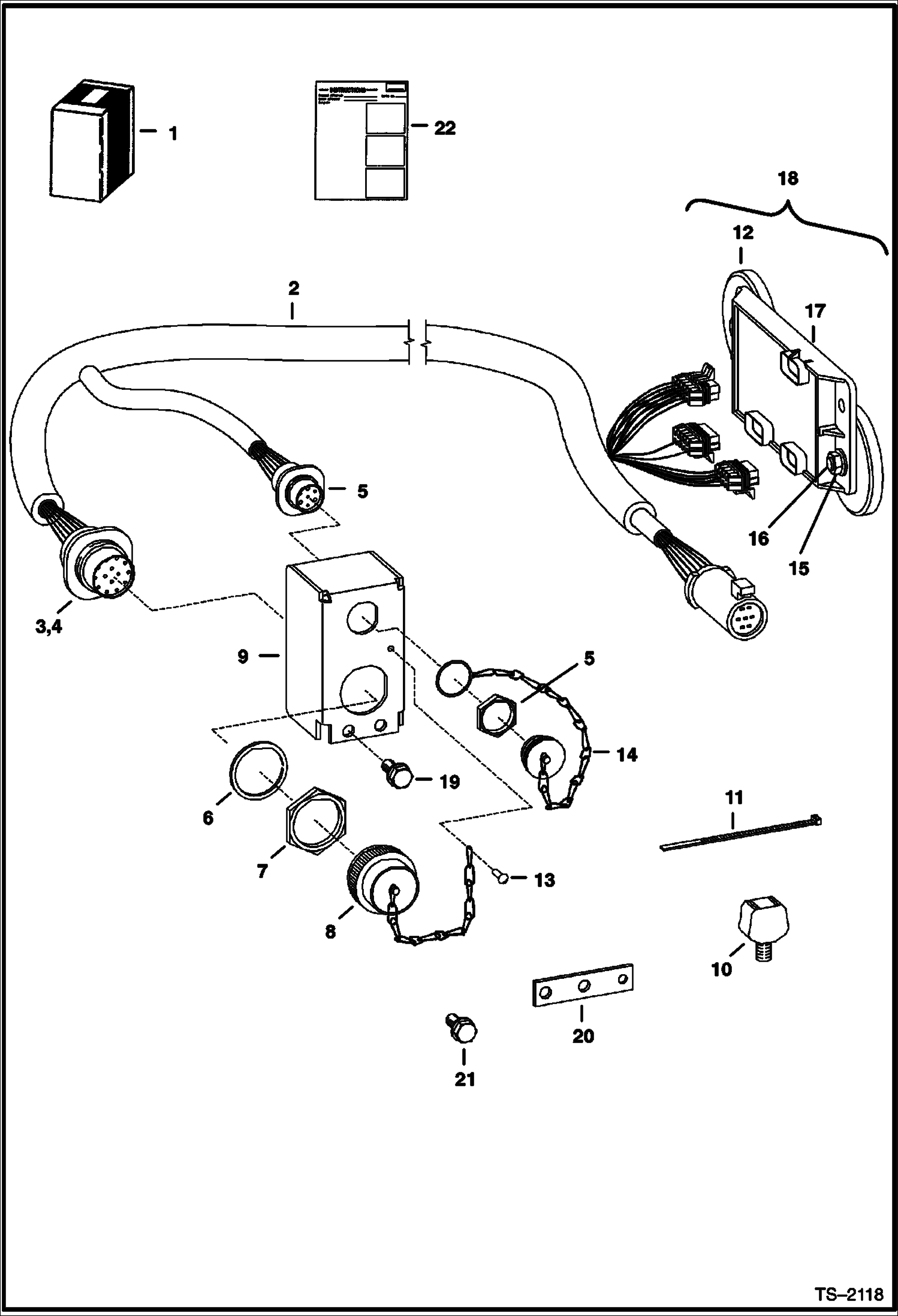 Схема запчастей Bobcat T-Series - ELECTRICAL CONTROLS KIT (To Run G-Series Attachments & Old Attachments) ACCESSORIES & OPTIONS