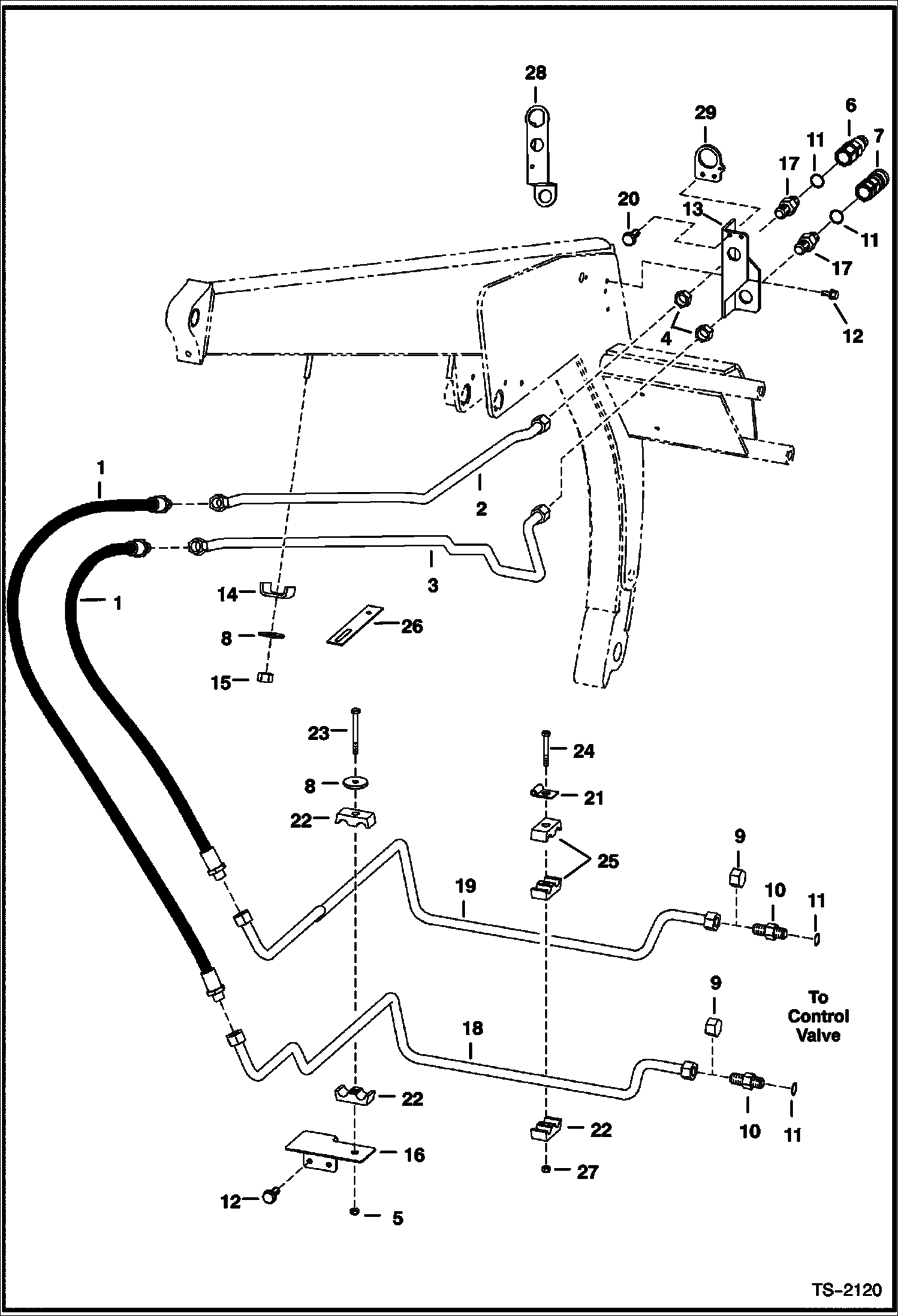 Схема запчастей Bobcat 800s - AUXILIARY HYDRAULICS HYDRAULIC SYSTEM