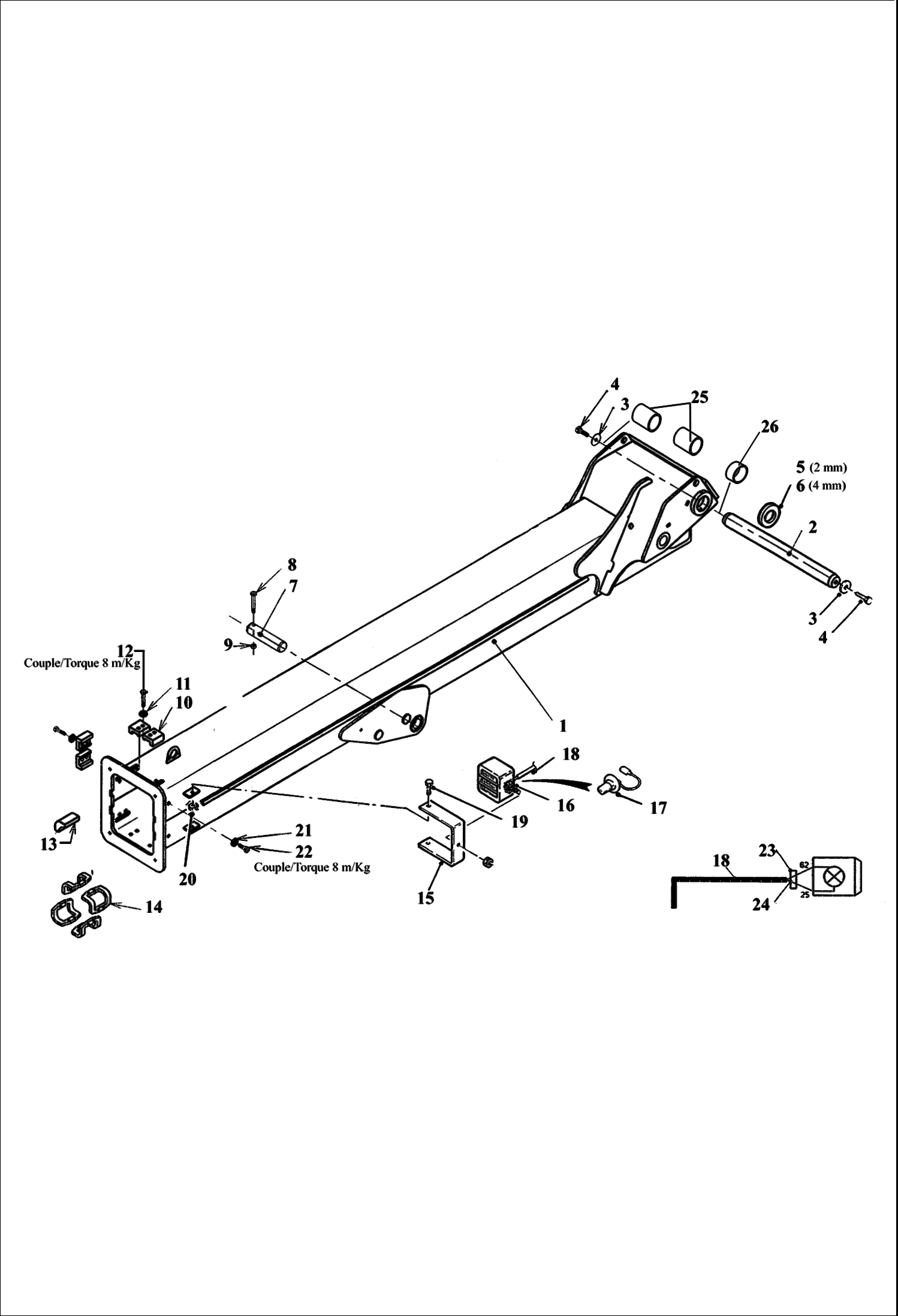 Схема запчастей Bobcat V623 - ARM WORK EQUIPMENT