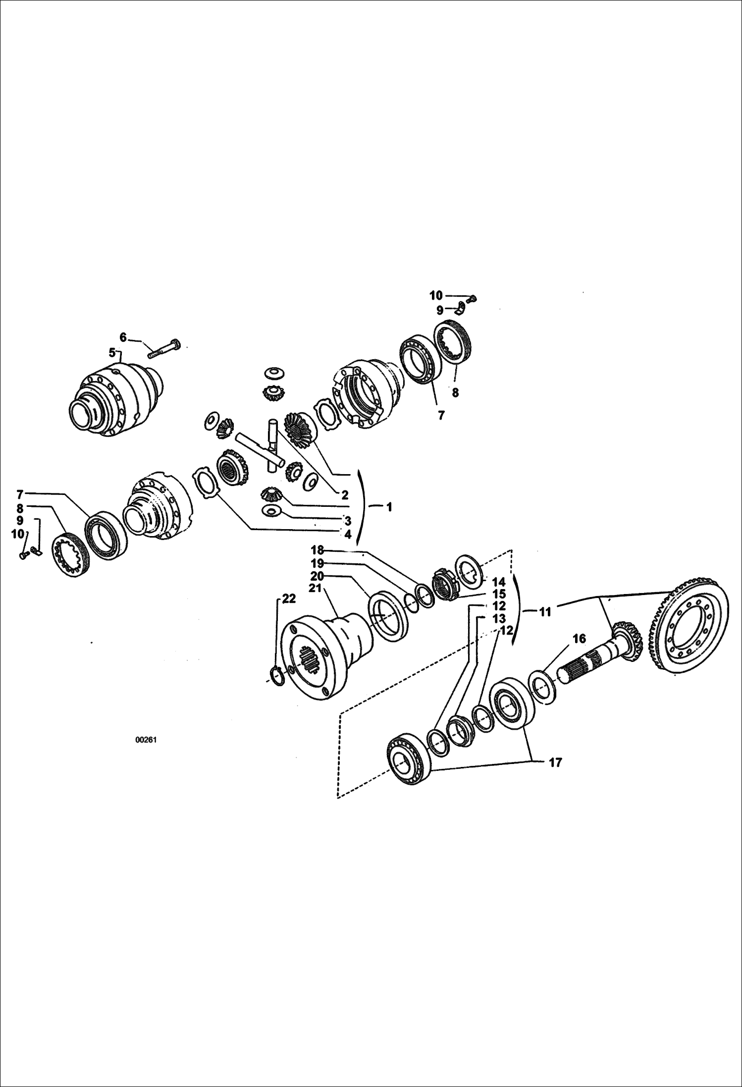 Схема запчастей Bobcat V623 - REAR AXLE - DIFFERENTIAL DRIVE TRAIN