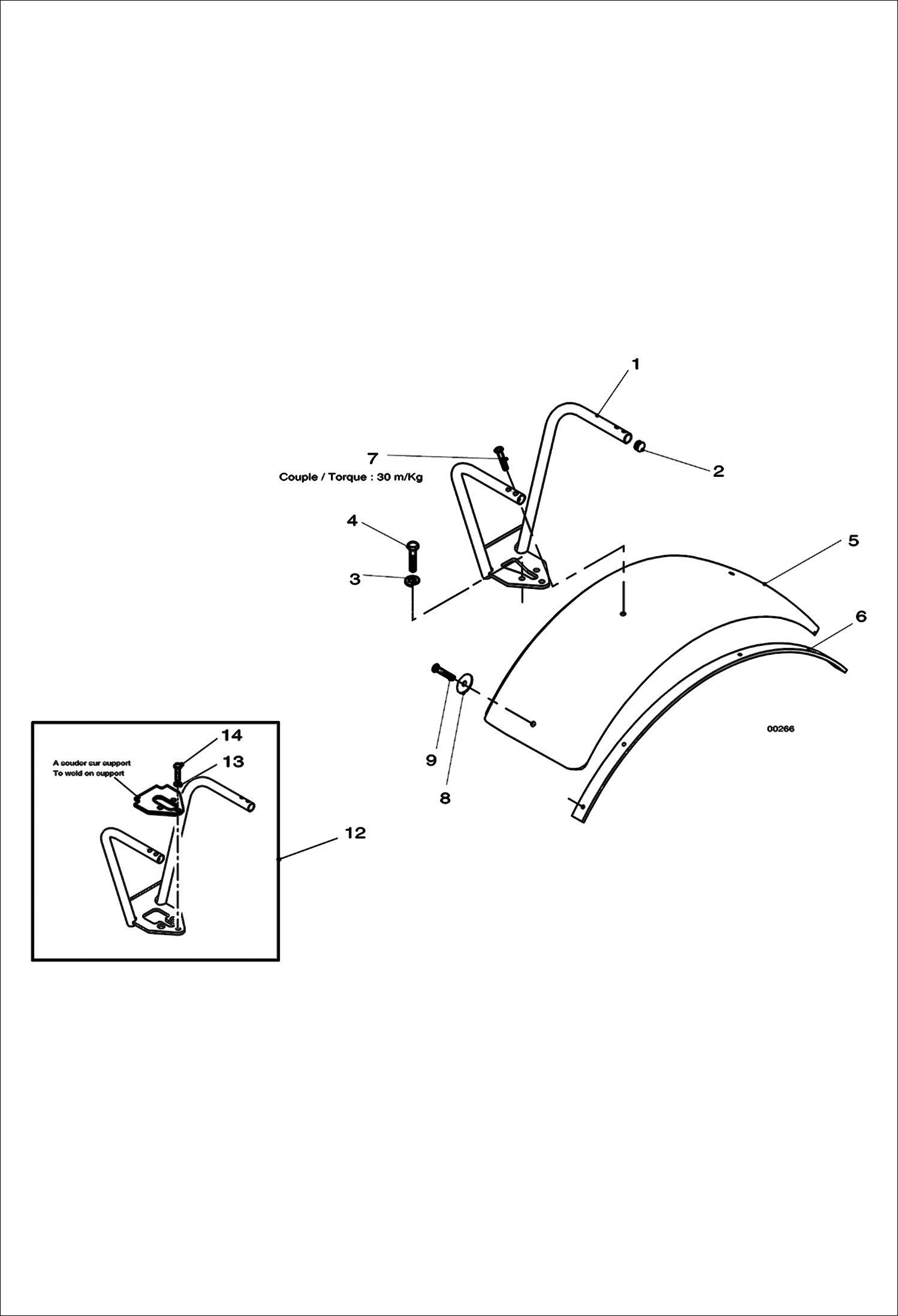 Схема запчастей Bobcat V623 - MUDGUARD DRIVE TRAIN