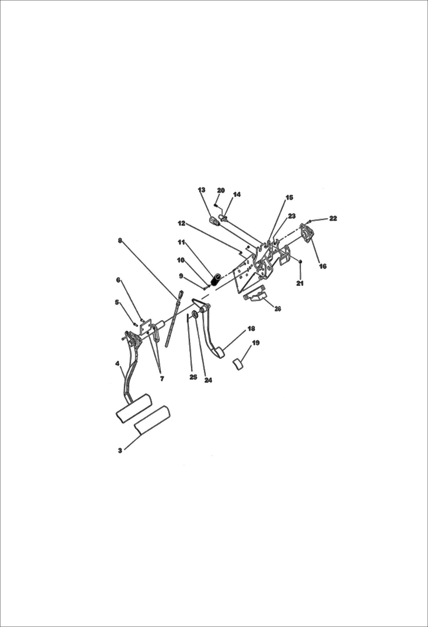 Схема запчастей Bobcat V518 - CAB - PEDALS 367011001 - 12517 CHASSIS