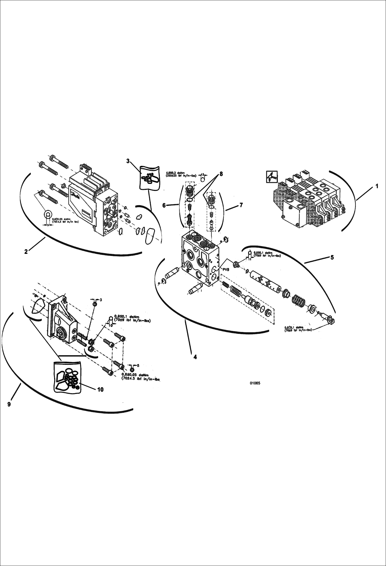 Схема запчастей Bobcat V518 - CONTROL VALVE: LIFTING ELEMENT 367011001 -12001 HYDROSTATIC/HYDRAULIC