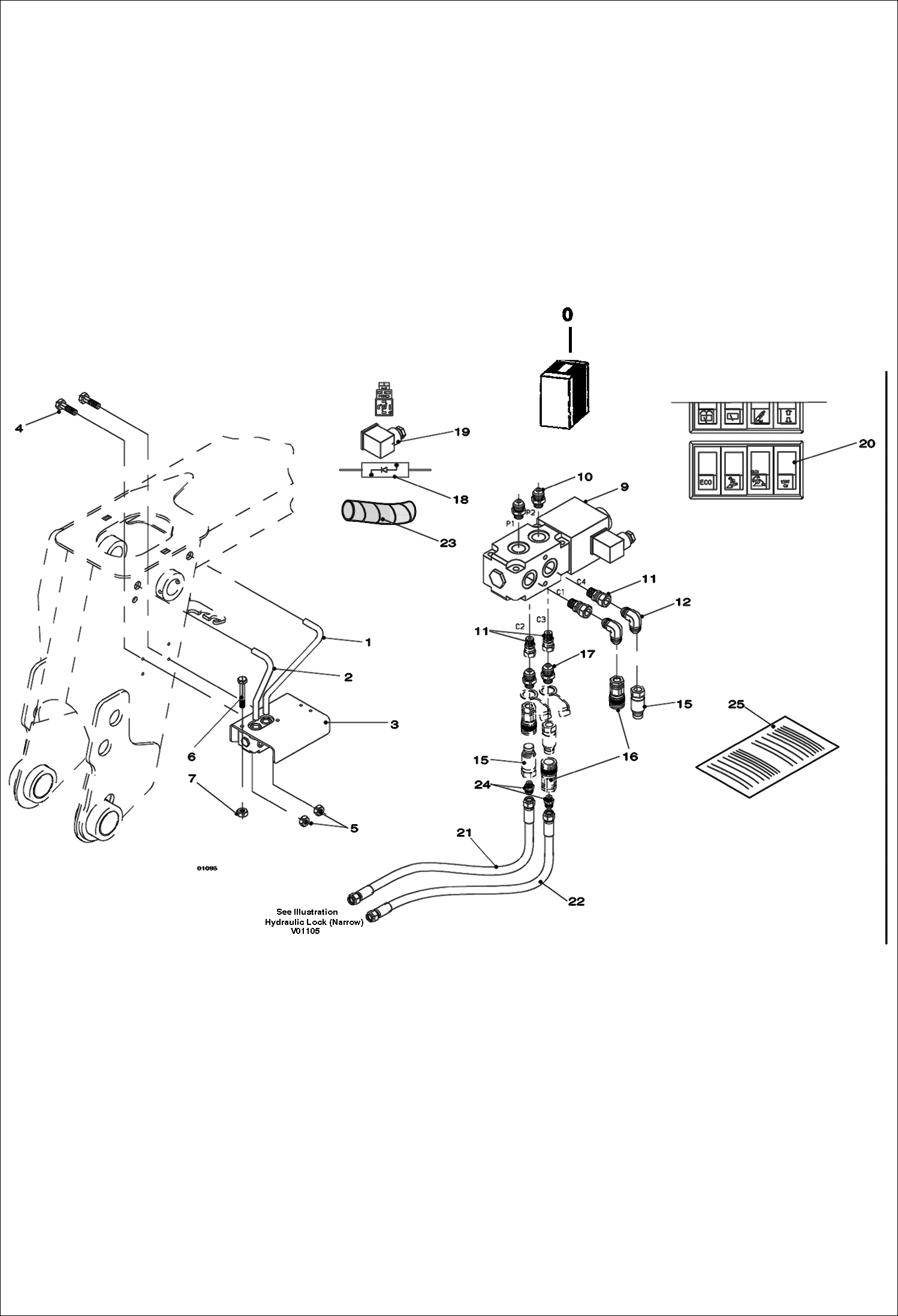 Схема запчастей Bobcat V518 - HYDRAULIC SUPPLY ACCESSORIES & OPTIONS