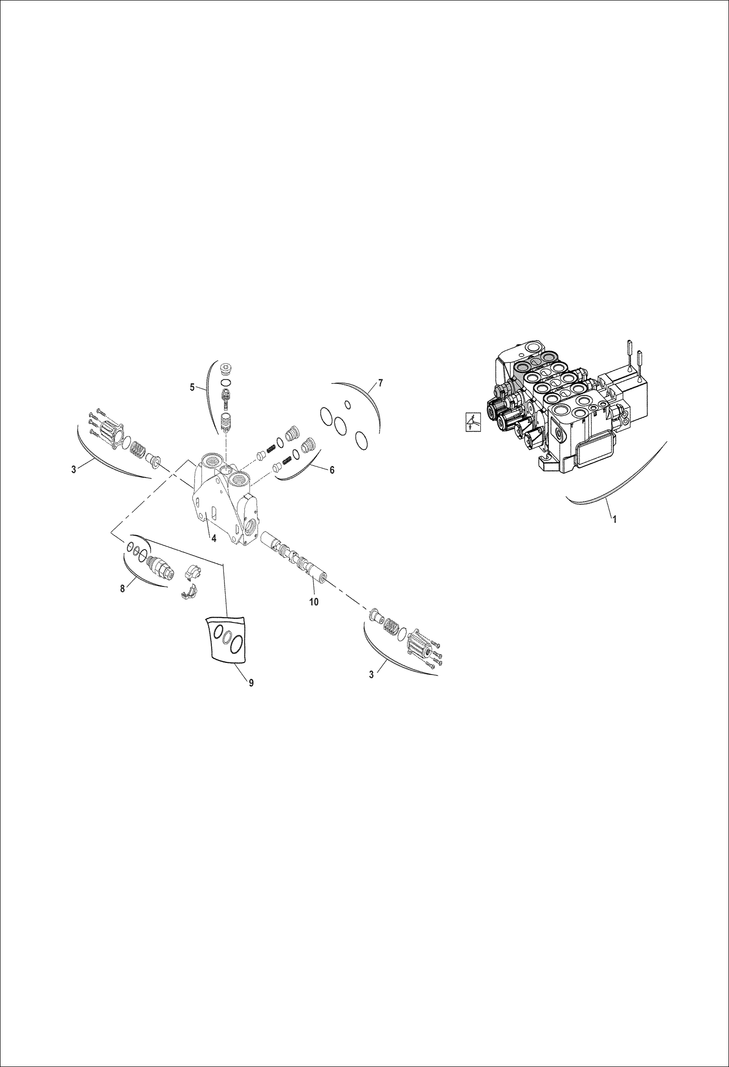 Схема запчастей Bobcat V518 - DISTRIBUTOR - LIFTING ELEMENT 367012501 AND ABOVE 367311001 AND ABOVE HYDROSTATIC/HYDRAULIC