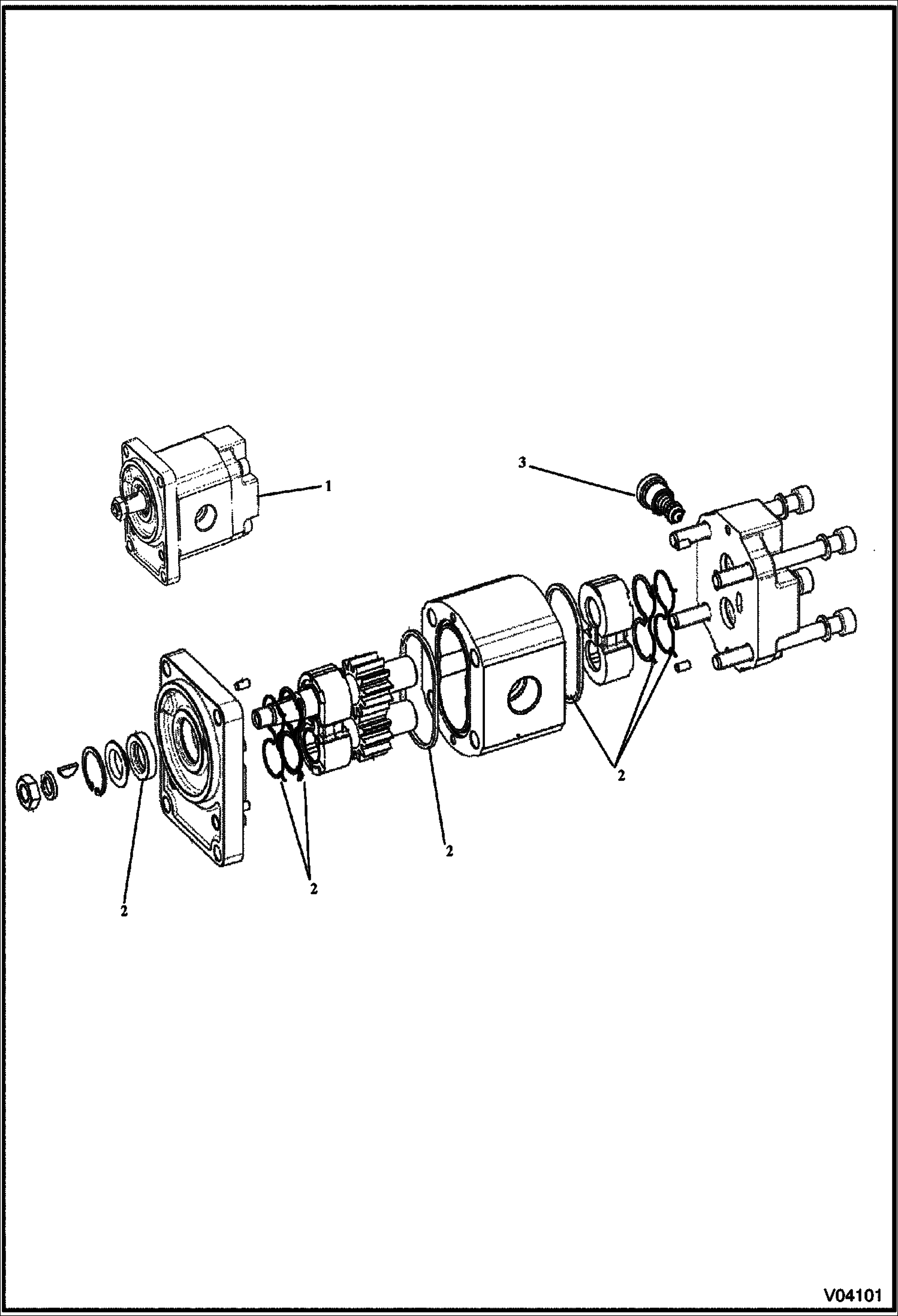 Схема запчастей Bobcat V518 - HYDRAULIC MOTOR 367013501 AND ABOVE 367312501 AND ABOVE HYDROSTATIC/HYDRAULIC