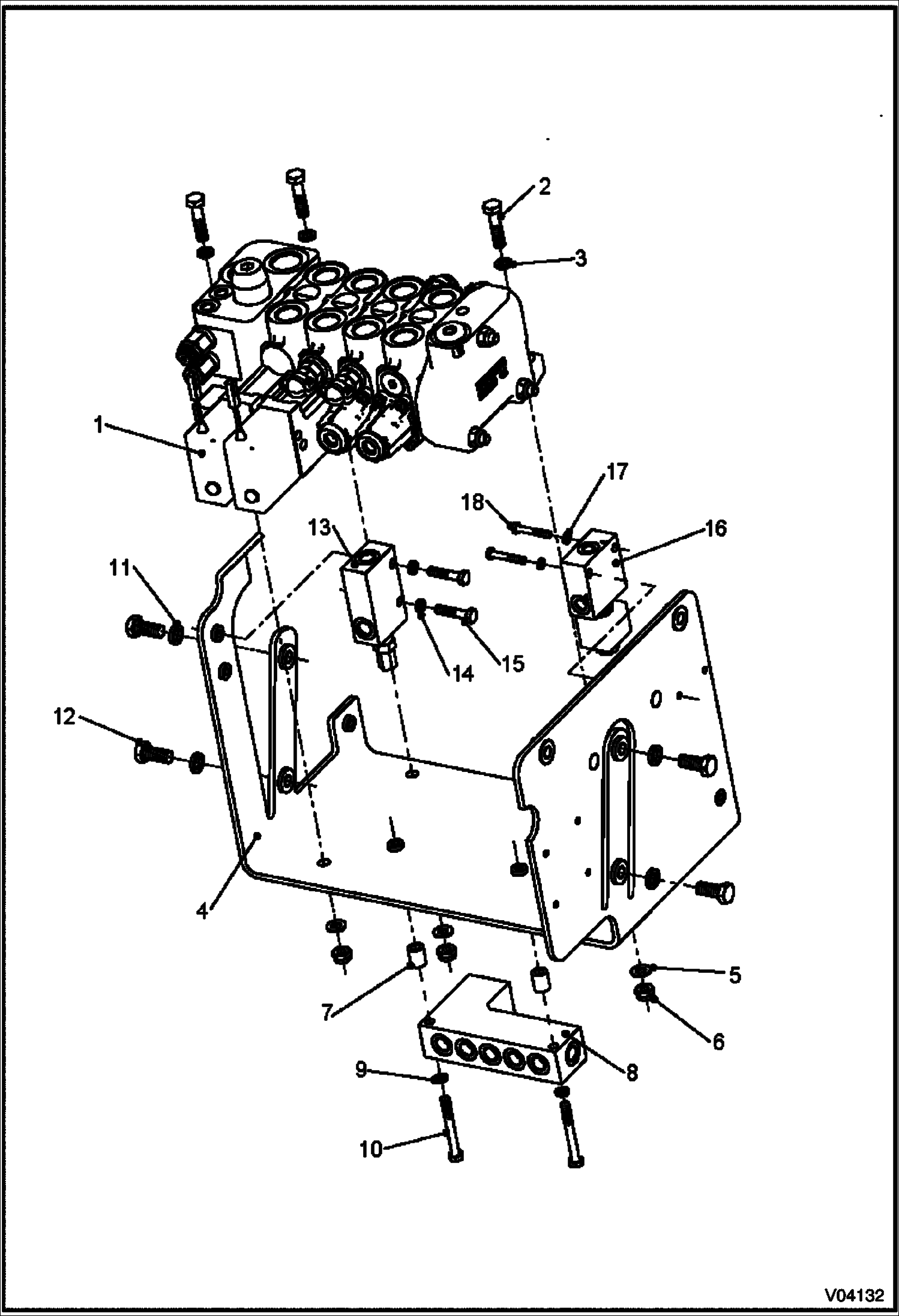 Схема запчастей Bobcat V518 - DISTRIBUTOR FIXATIONS 367611001 AND ABOVE 367711001 AND ABOVE HYDROSTATIC/HYDRAULIC