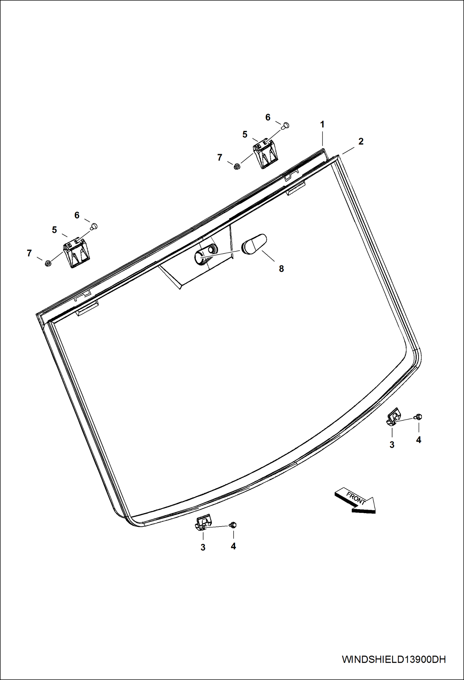 Схема запчастей Bobcat 3600 - BODY, WINDSHIELD (W/Cab) MAIN FRAME