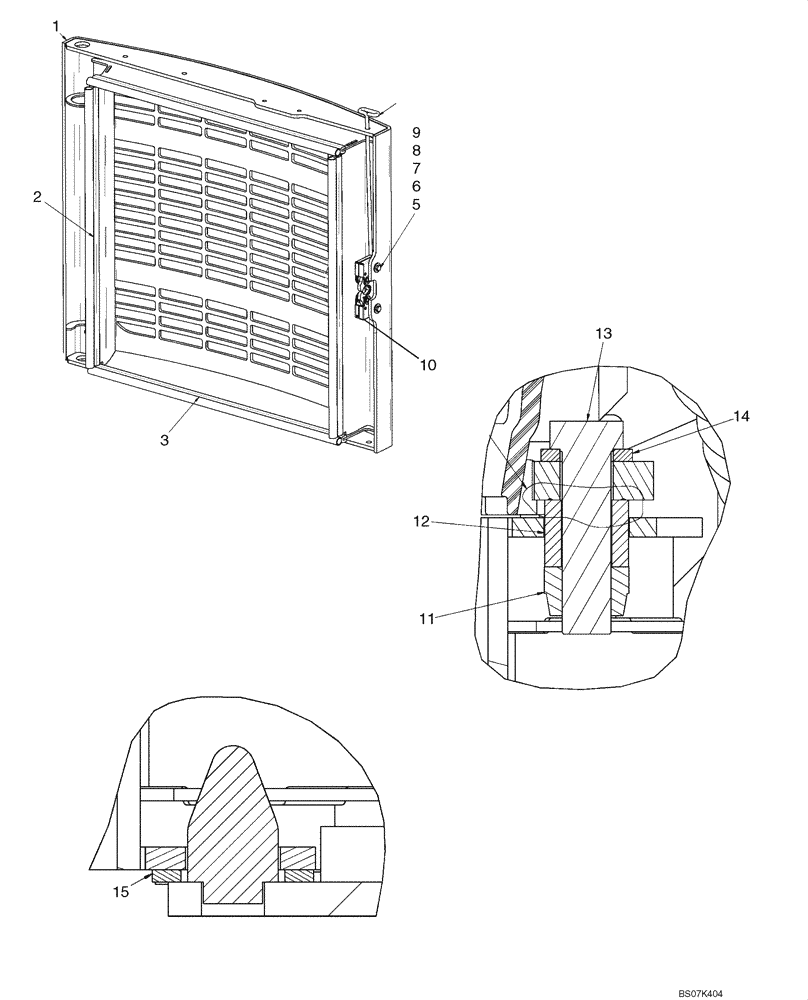 Схема запчастей Case 450 - (09-21) - REAR DOOR (09) - CHASSIS