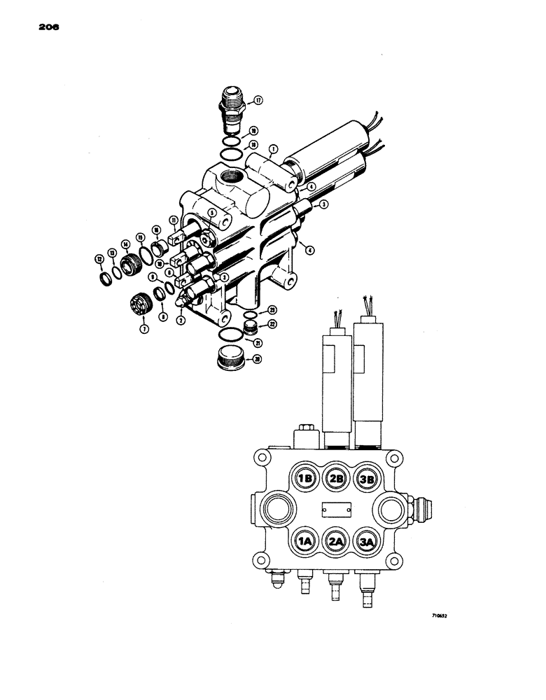 Схема запчастей Case W24 - (206) - L51307 LOADER CONTROL VALVE (3 SPOOL) (08) - HYDRAULICS