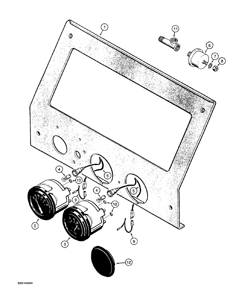 Схема запчастей Case W36 - (4-108) - INSTRUMENT PANEL WITH OPTIONAL GAUGES (04) - ELECTRICAL SYSTEMS