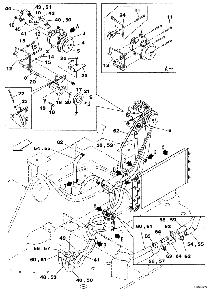 Схема запчастей Case CX135SR - (09-43) - AIR CONDITIONING SYSTEM (09) - CHASSIS/ATTACHMENTS