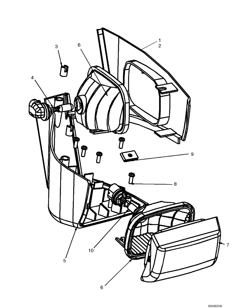 Схема запчастей Case 420 - (04-18) - WORK LIGHTS - LH (04) - ELECTRICAL SYSTEMS