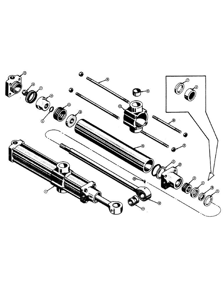 Схема запчастей Case 310 - (160) - D27696 SCARIFIER HYDRAULIC CYLINDER (07) - HYDRAULIC SYSTEM