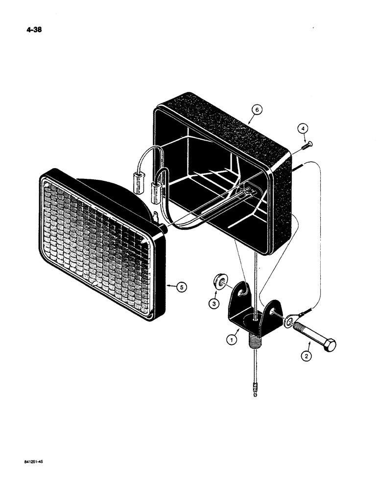 Схема запчастей Case W14C - (4-38) - LAMPS - FRONT AND REAR (04) - ELECTRICAL SYSTEMS