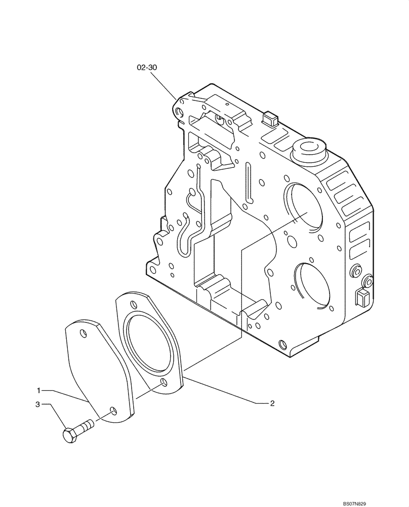 Схема запчастей Case 521E - (02-31) - GEAR COVER - PLATE (02) - ENGINE