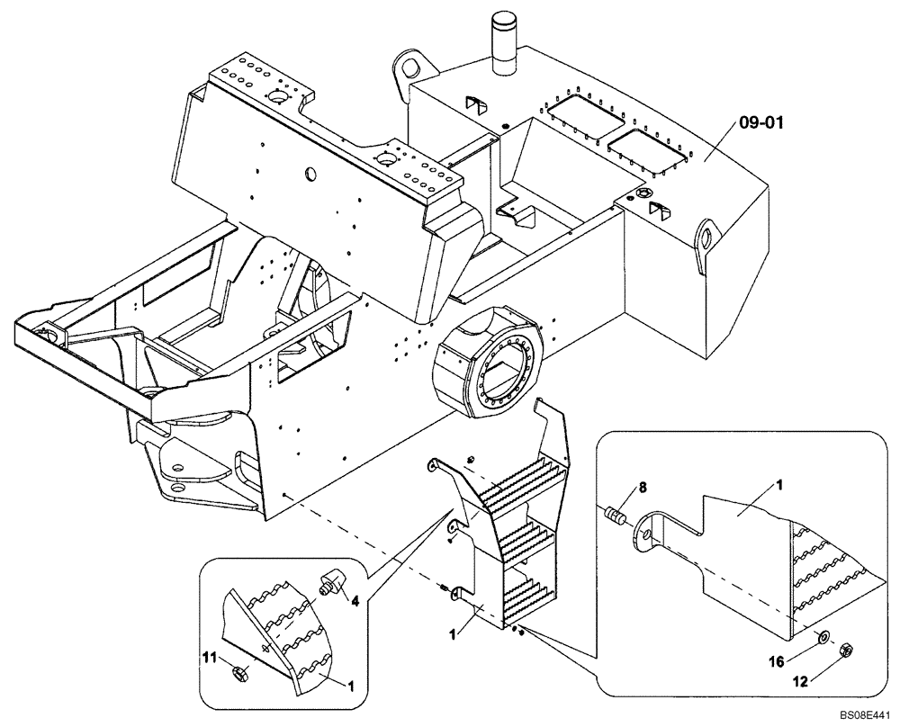 Схема запчастей Case SV210 - (09-15[01]) - STEPS, PLATFORM ACCESS STEPS LH (GROUP 460) (ND131851) (09) - CHASSIS/ATTACHMENTS